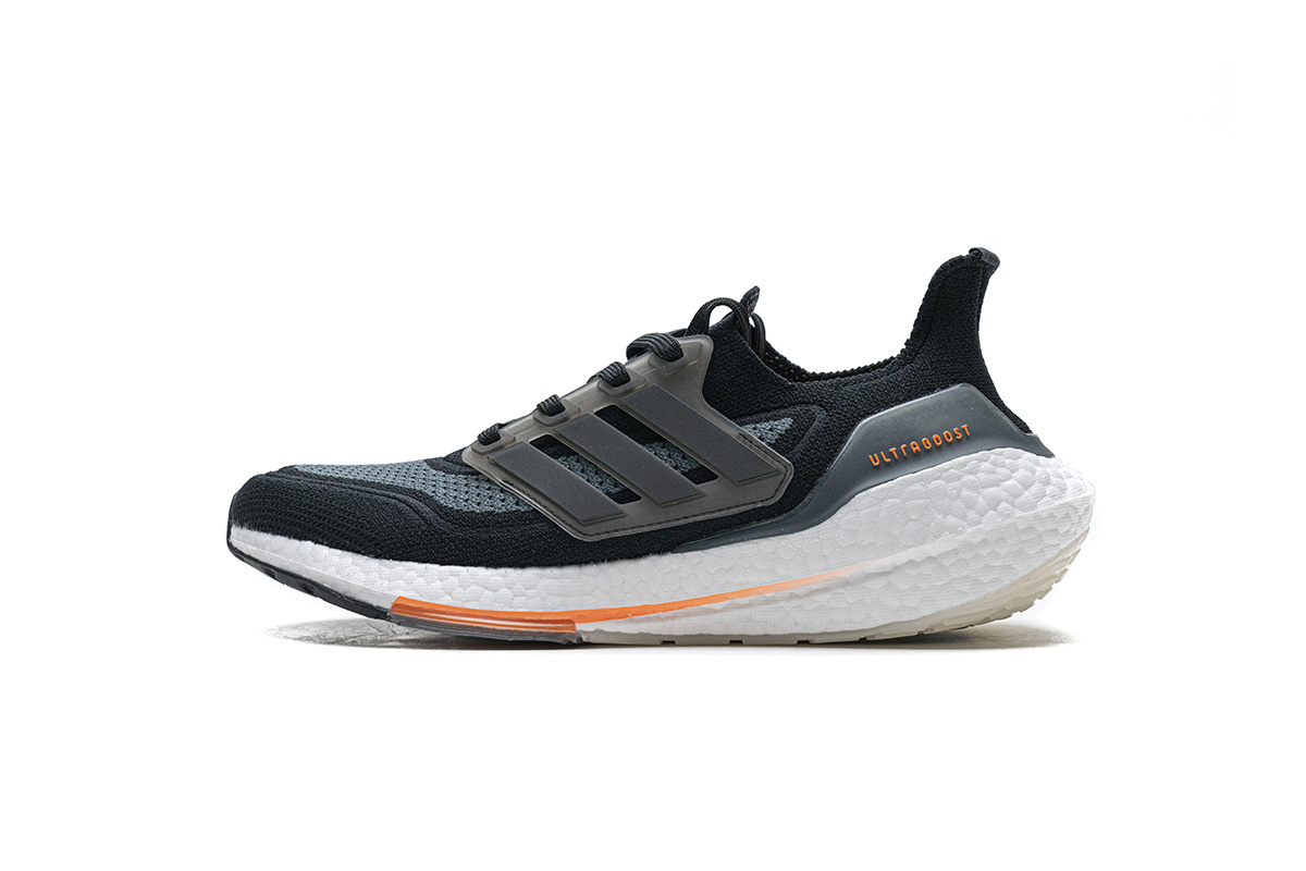 Adidas Ultra Boost 21 Black Grey Orange FY0389