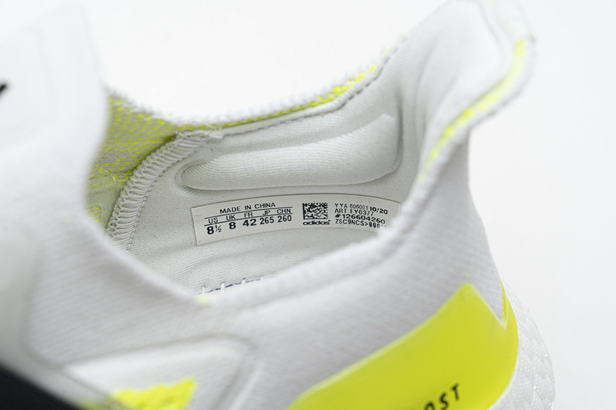 Adidas Ultra Boost 21 White Yellow Black FY0377
