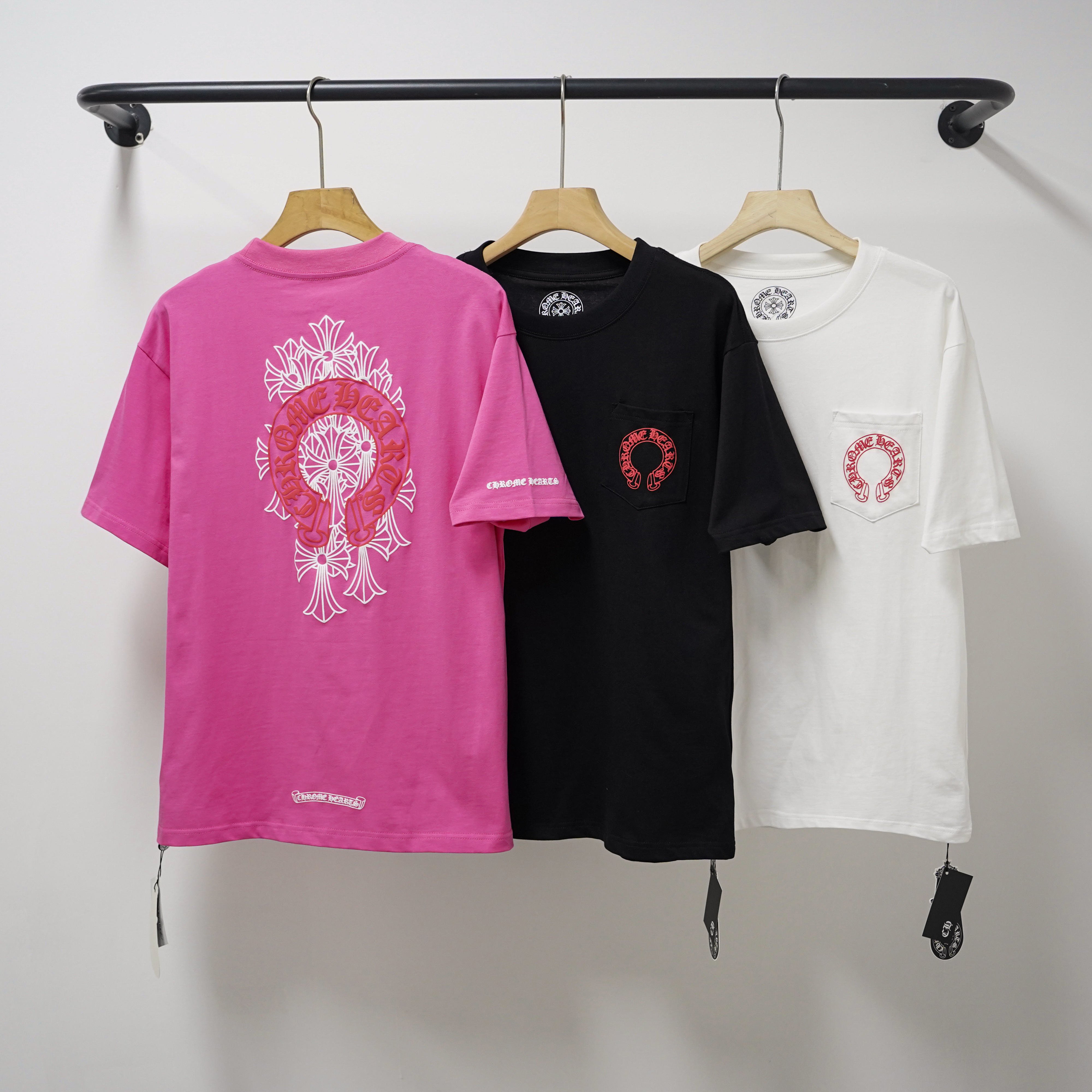 Chrome Hearts T-Shirt 2221 Black White Pink P130