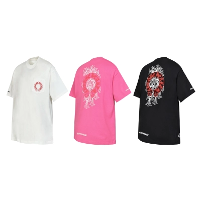 Chrome Hearts T-Shirt 2221 Black White Pink P130 01