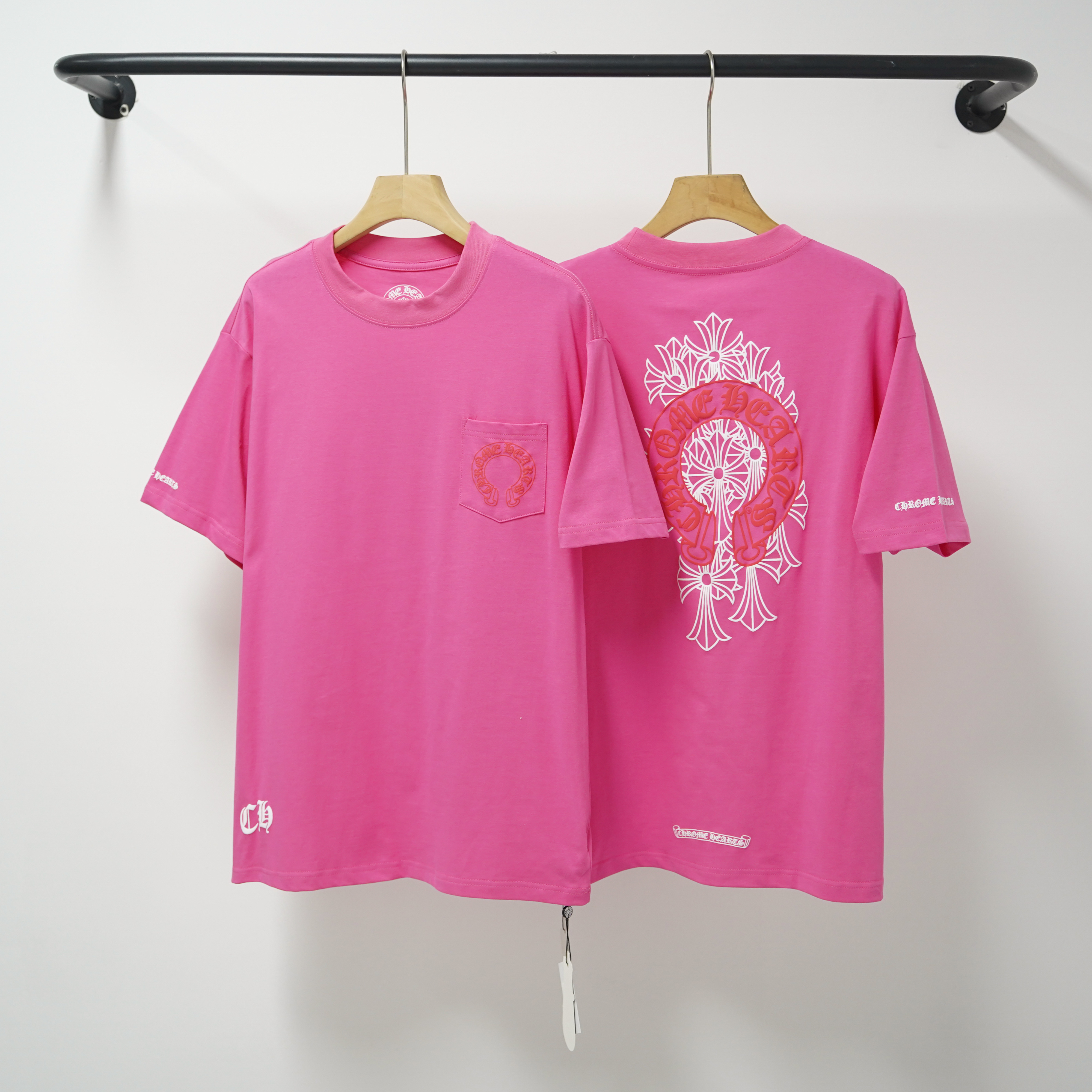 Chrome Hearts T-Shirt 2221 Black White Pink P130
