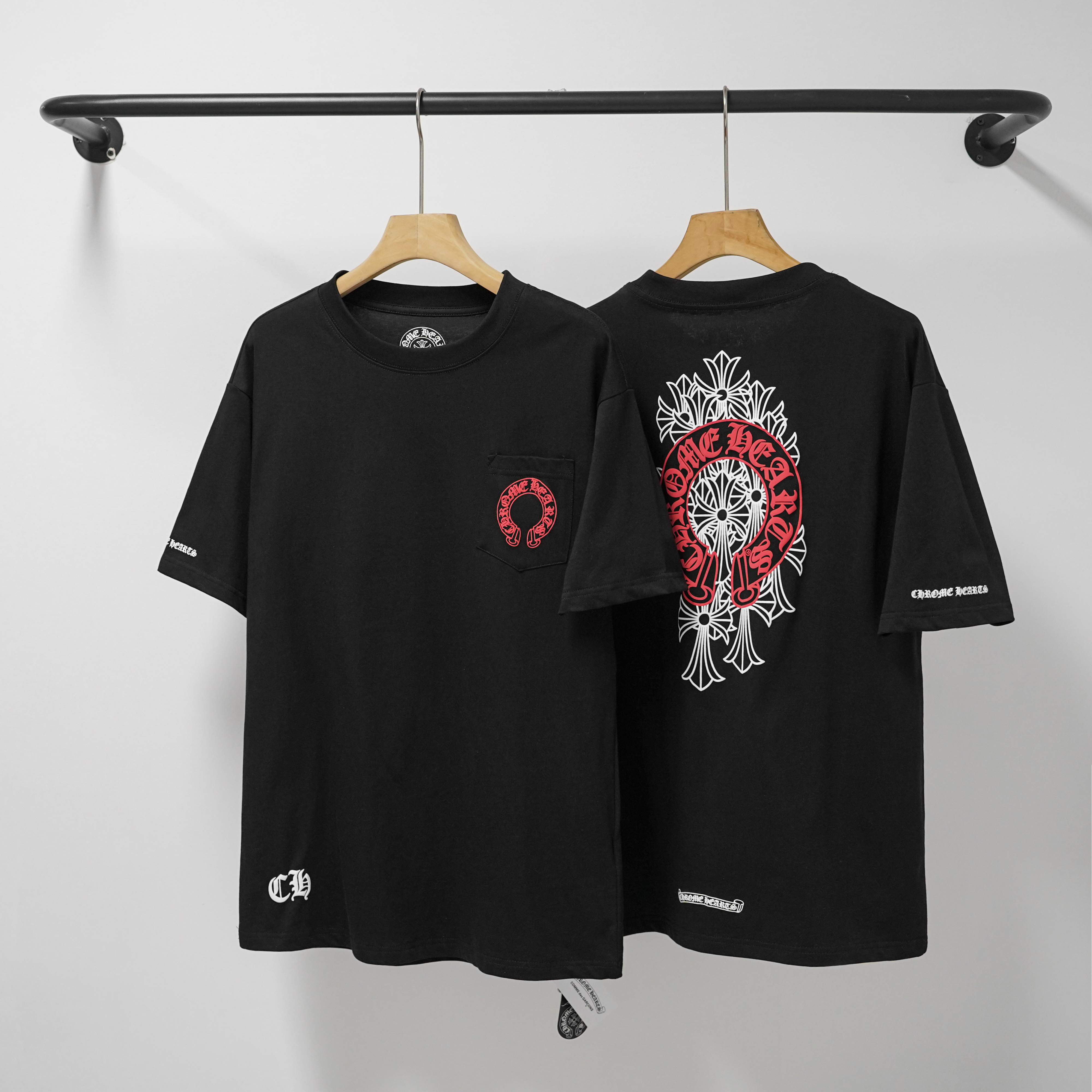 Chrome Hearts T-Shirt 2221 Black White Pink P130