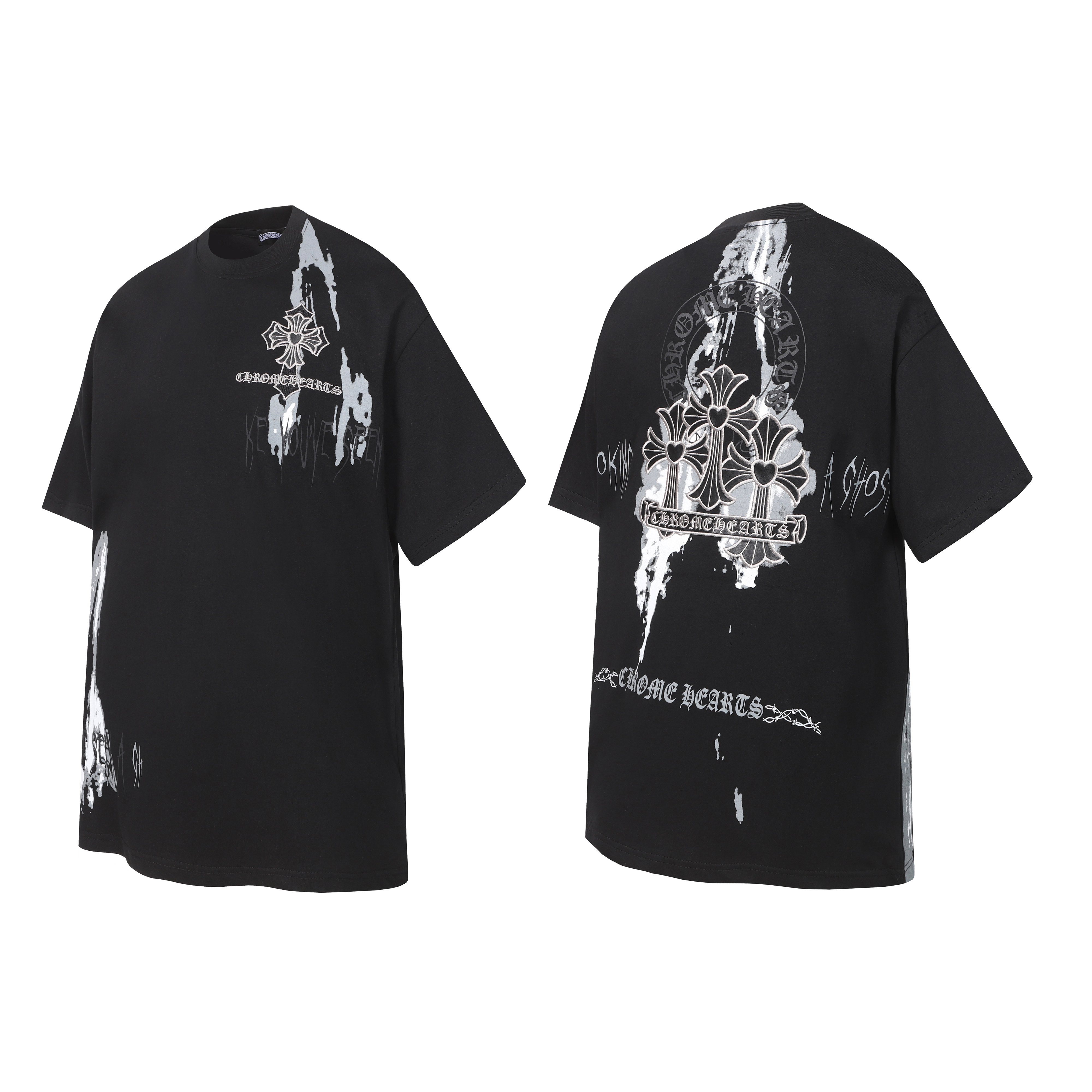 Chrome Hearts T-Shirt 2234 Black White P130