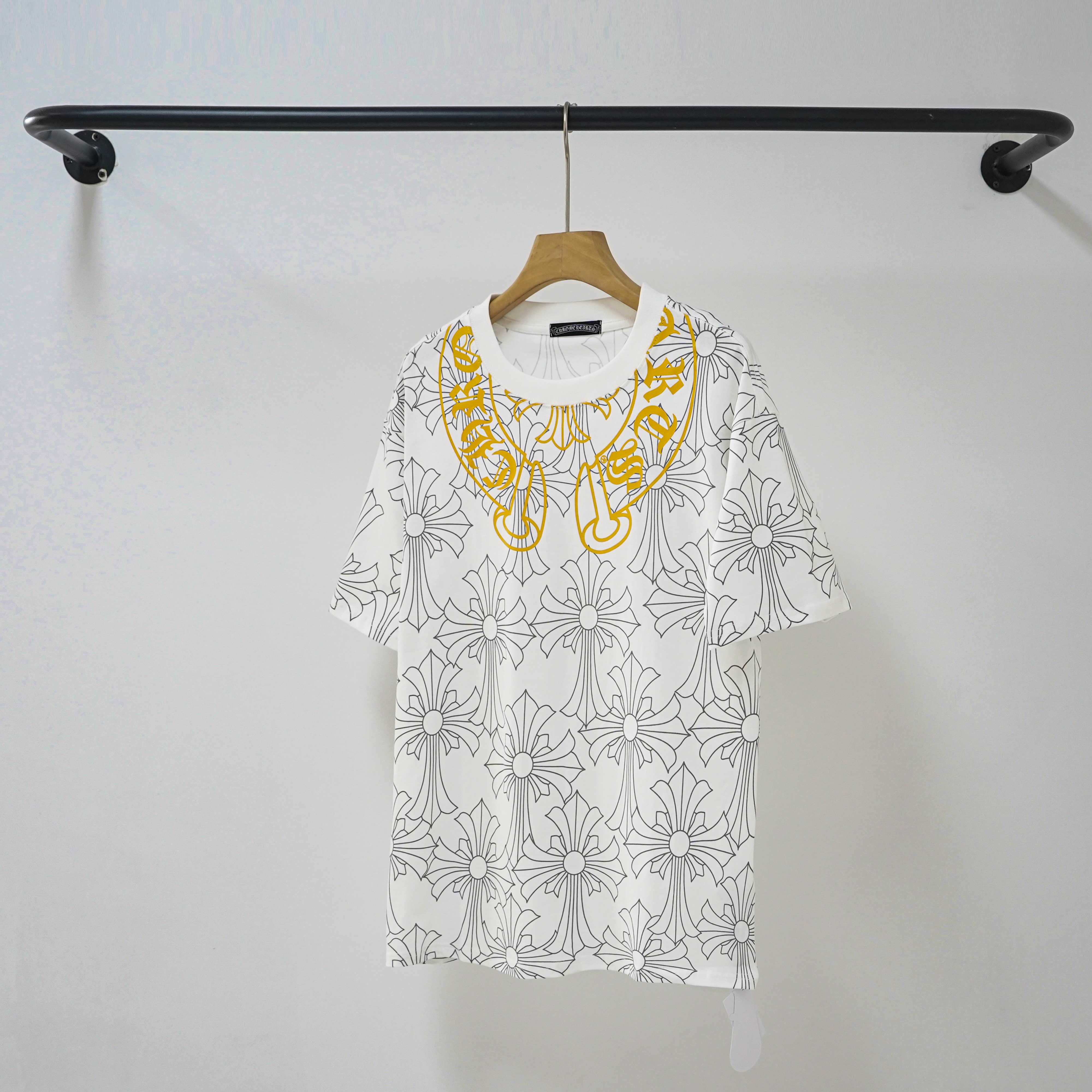 Chrome Hearts T-Shirt 2251 Black White Dark Pattern P130