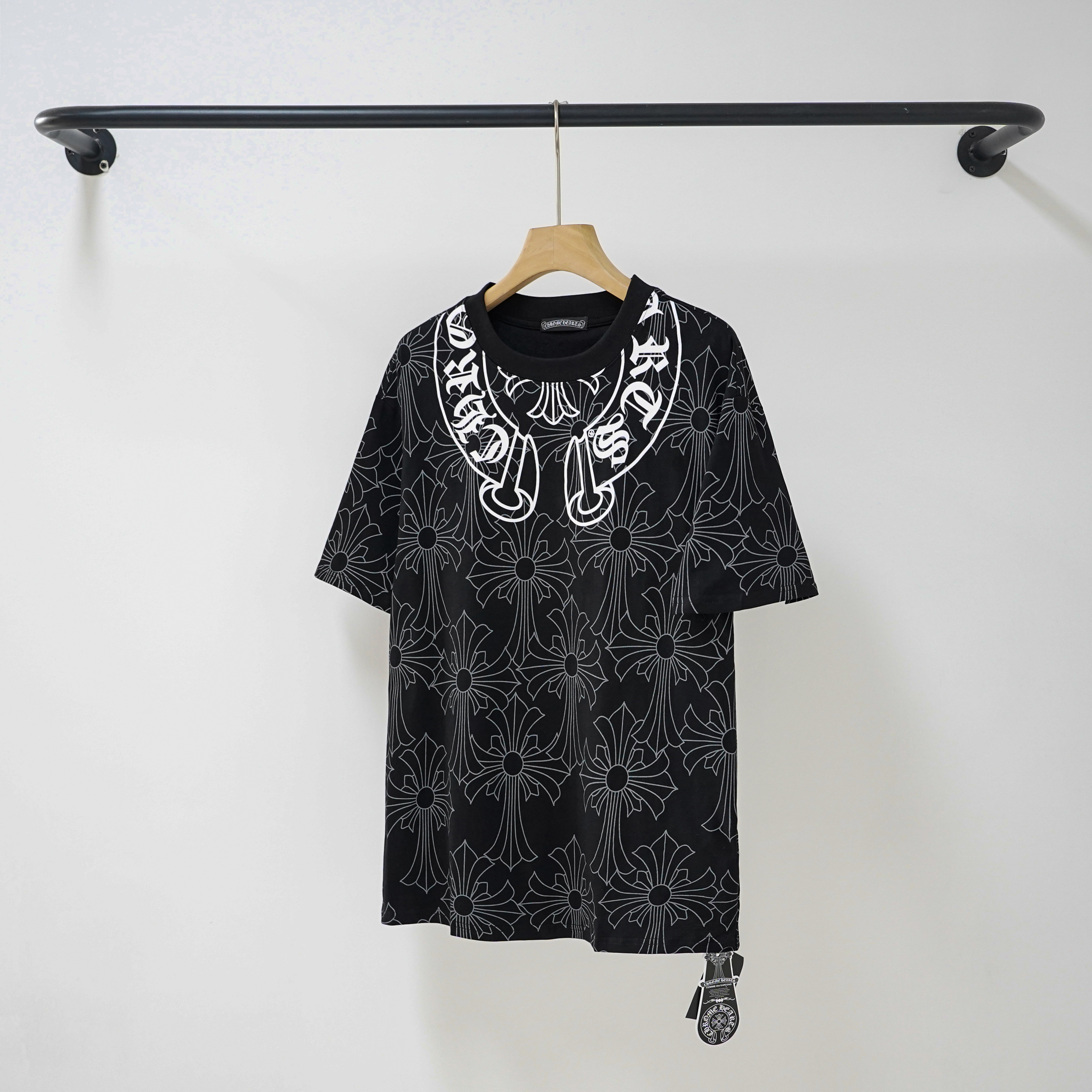 Chrome Hearts T-Shirt 2251 Black White Dark Pattern P130