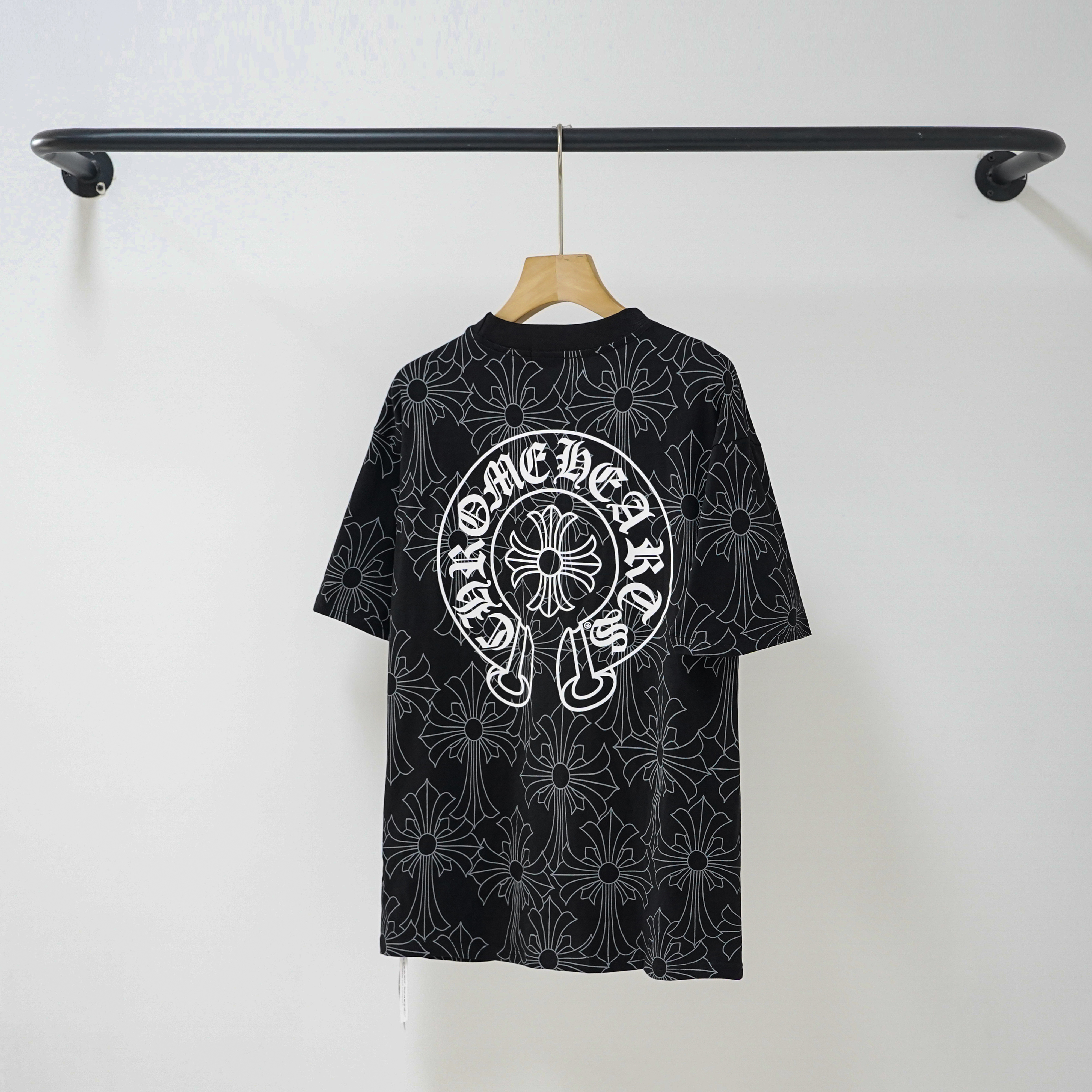 Chrome Hearts T-Shirt 2251 Black White Dark Pattern P130