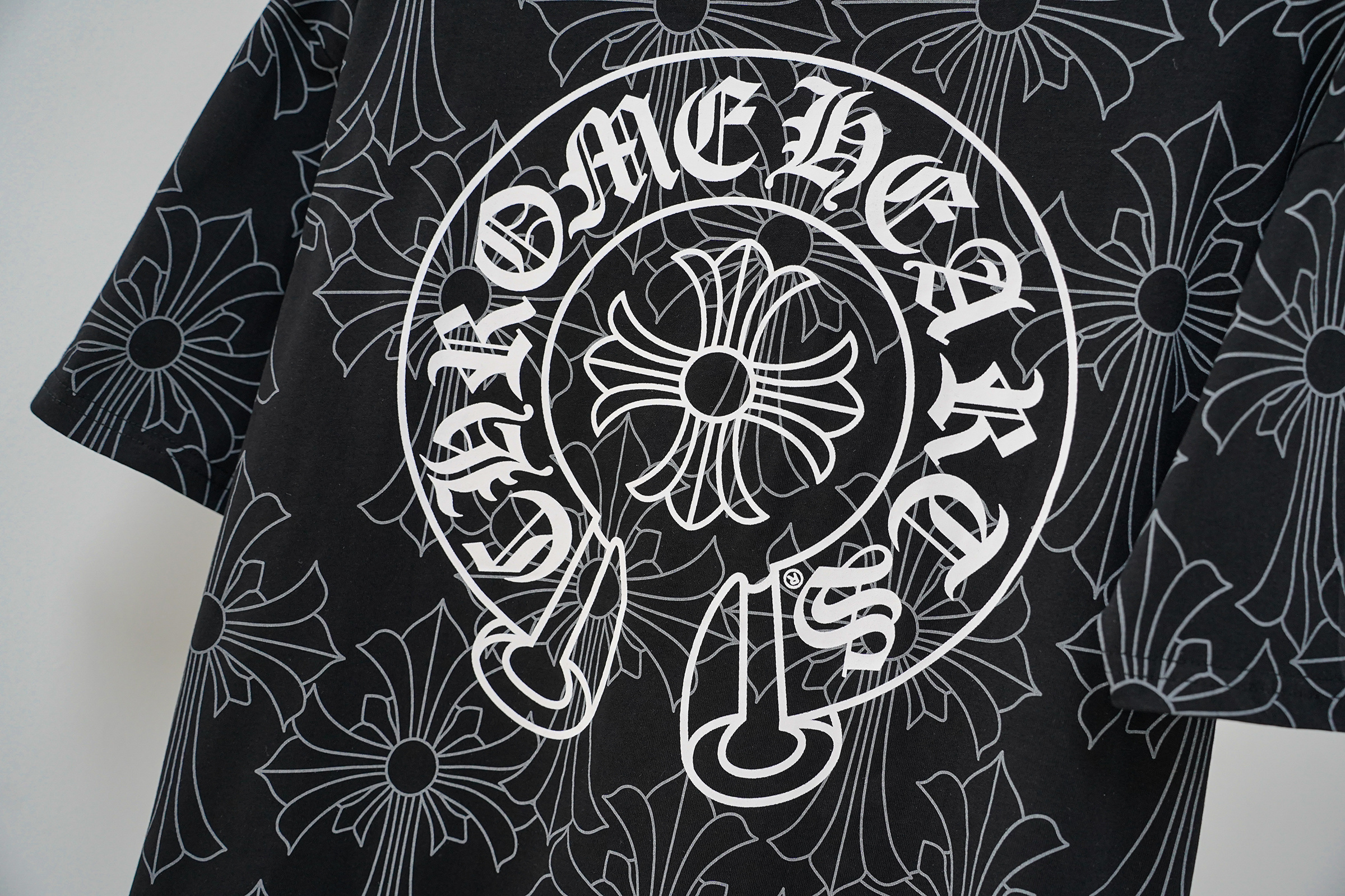 Chrome Hearts T-Shirt 2251 Black White Dark Pattern P130