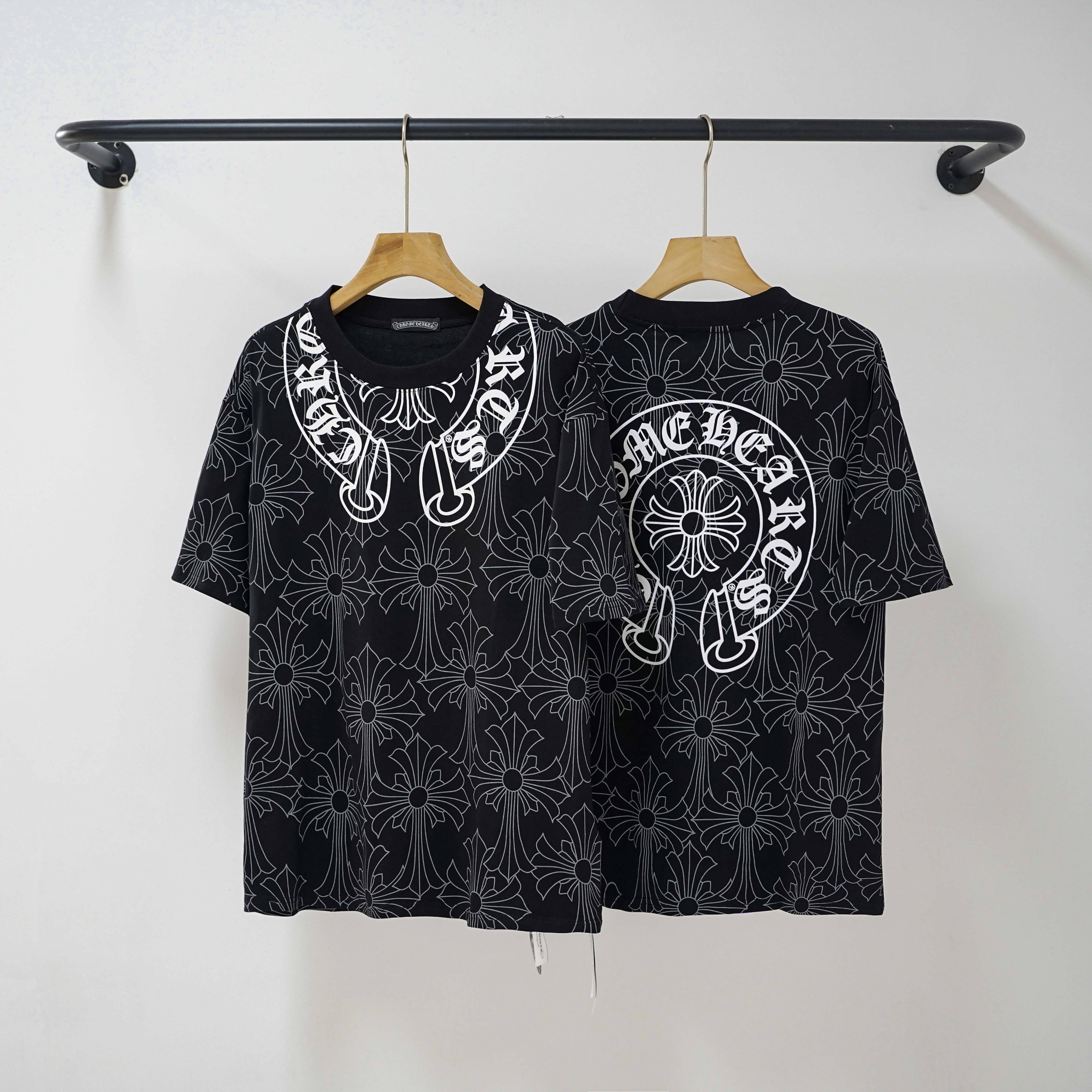 Chrome Hearts T-Shirt 2251 Black White Dark Pattern P130