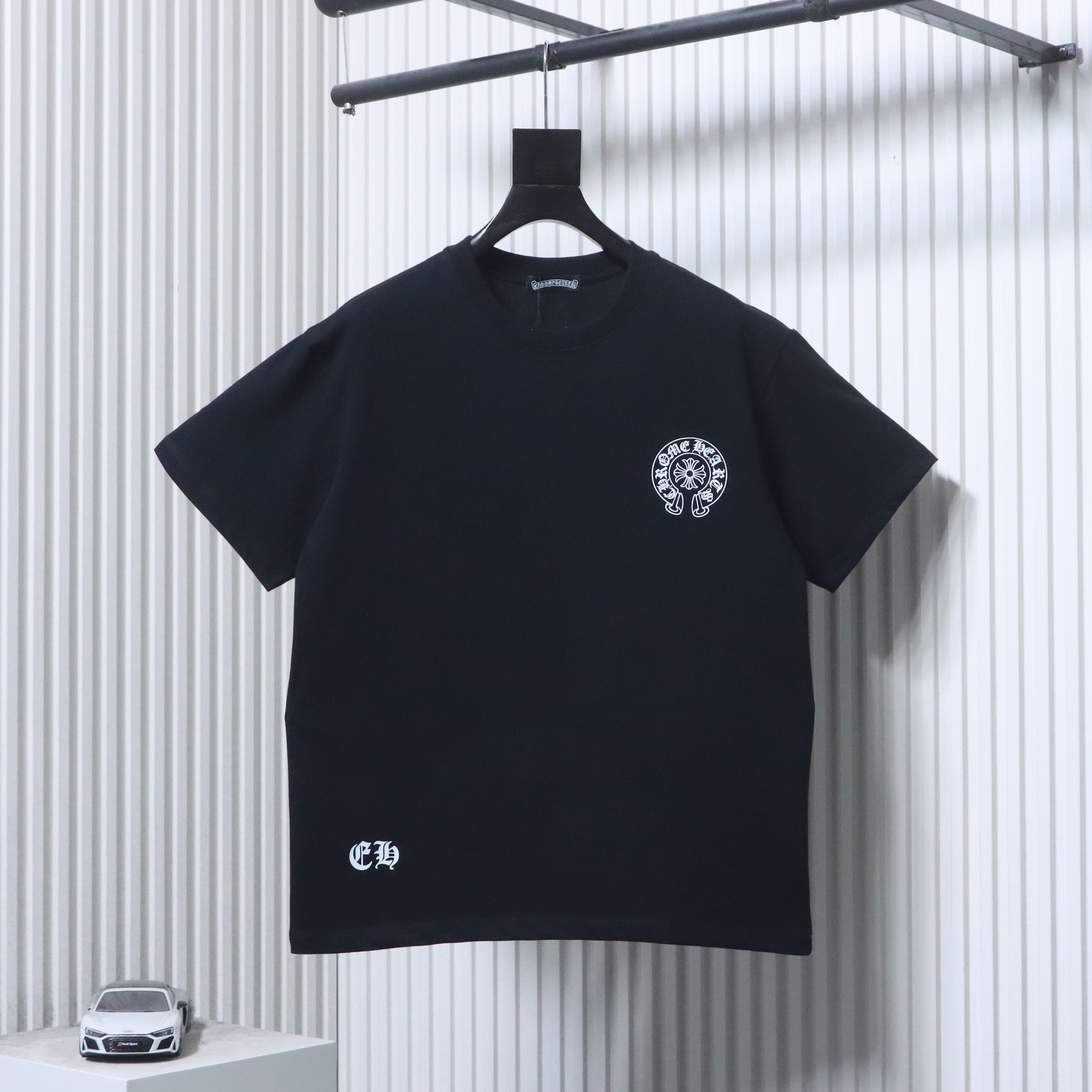 Chrome Hearts 26SS Los Angeles Horseshoe Print American Streetwear Oversized Short Sleeve T-Shirt Black h150