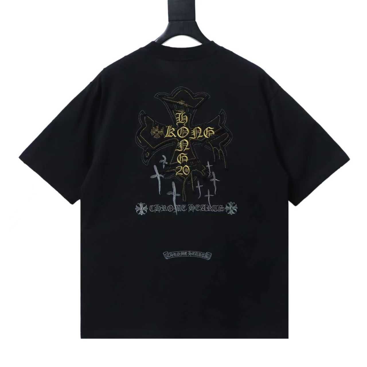Chrome Hearts ChtomeHeart Sanskrit Embroidery Cross T-Shirt Black h160