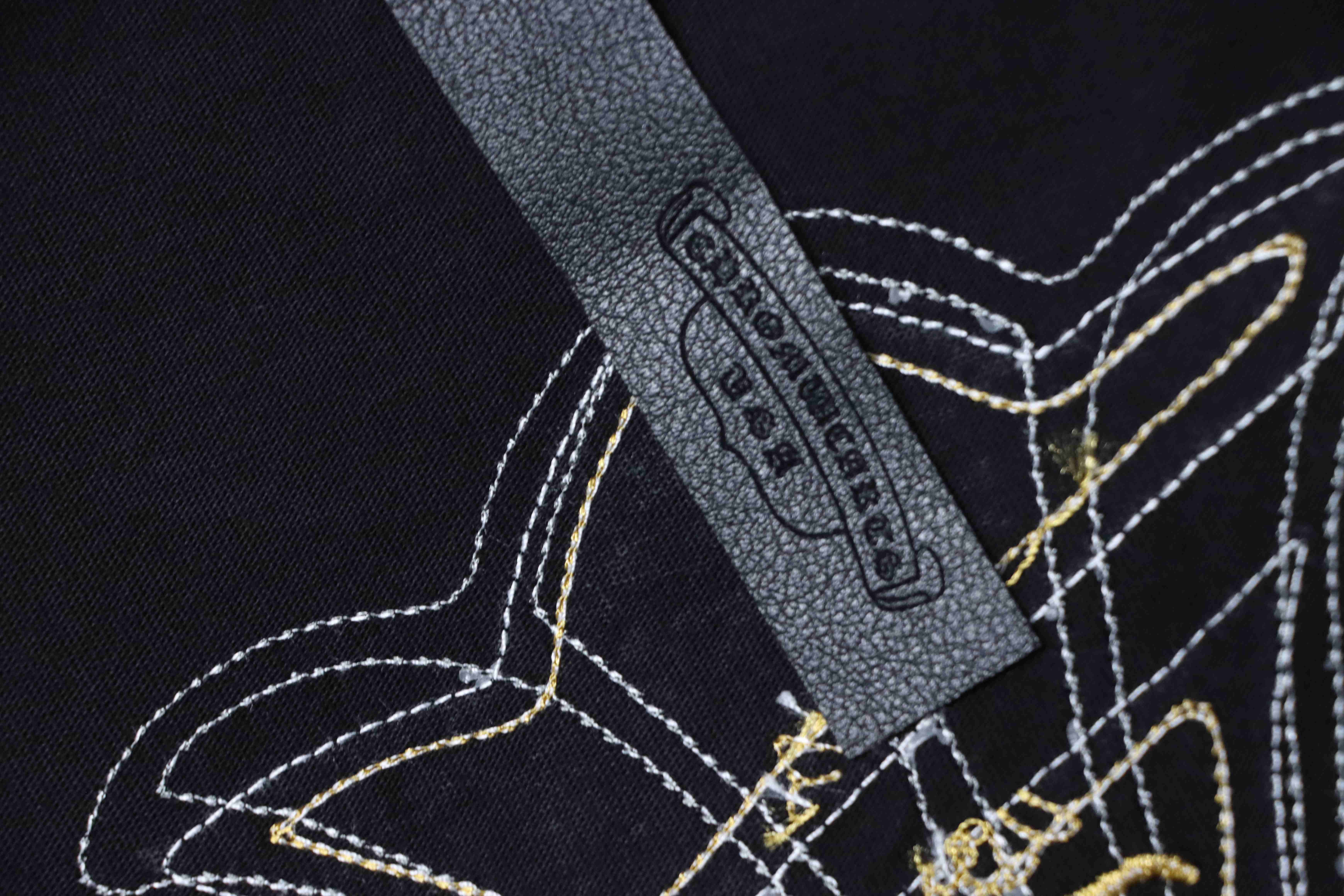Chrome Hearts ChtomeHeart Sanskrit Embroidery Cross T-Shirt Black h160