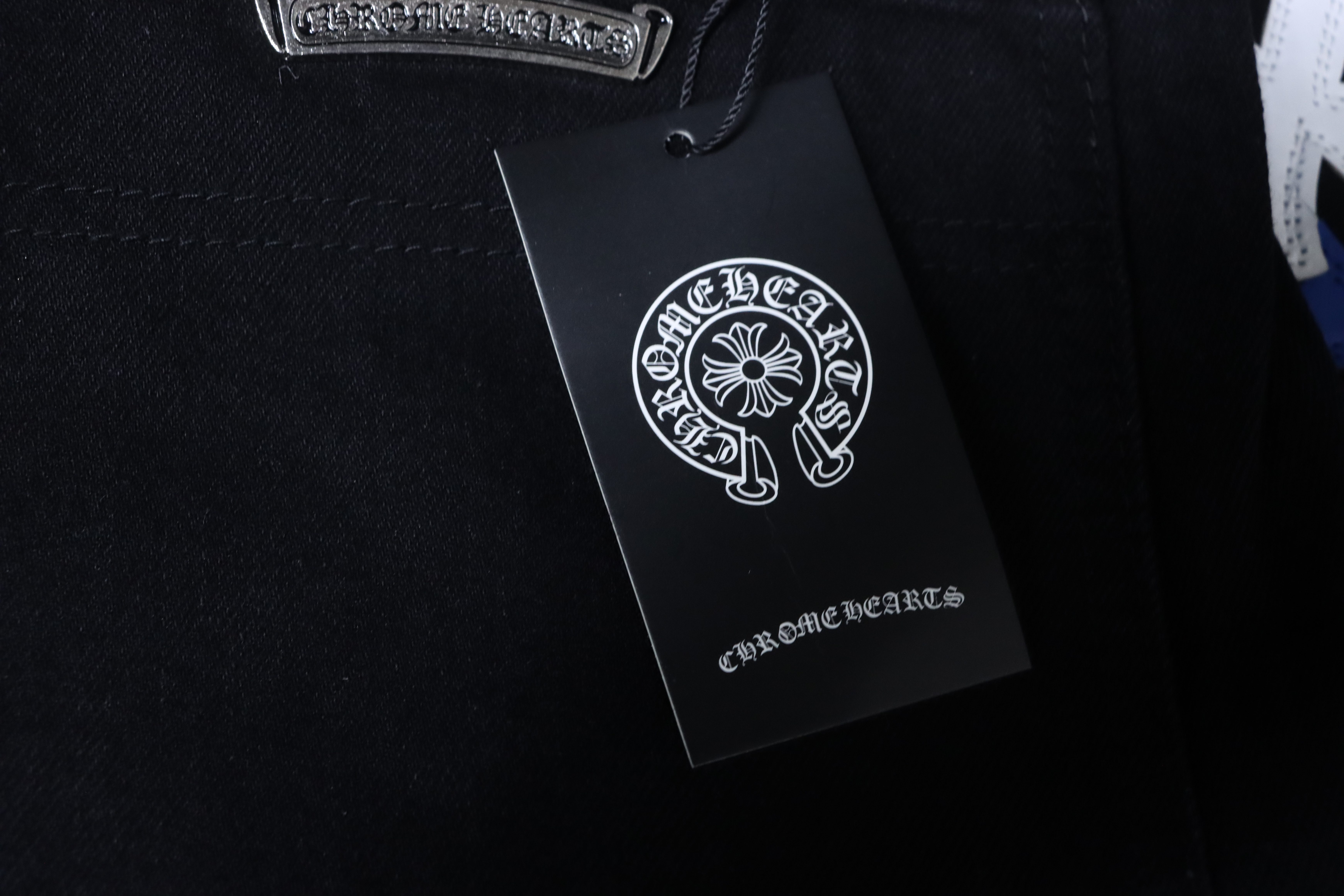 Chrome Hearts Cross Leather Patch Applique Embroidery Cargo Denim Shorts 4 h180