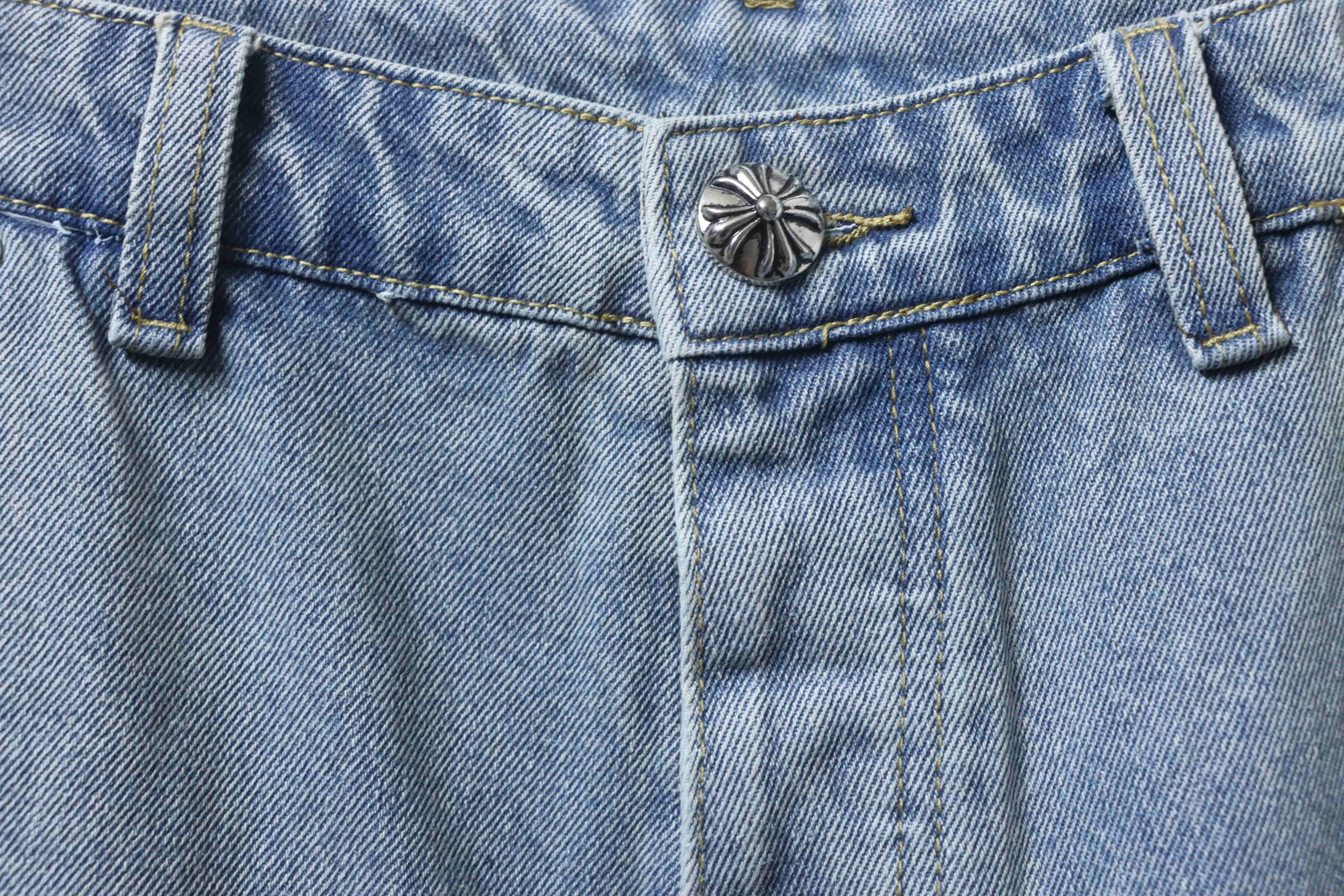 Chrome Hearts Cross Leather Patch Applique Embroidery Cargo Denim Shorts 5 h180