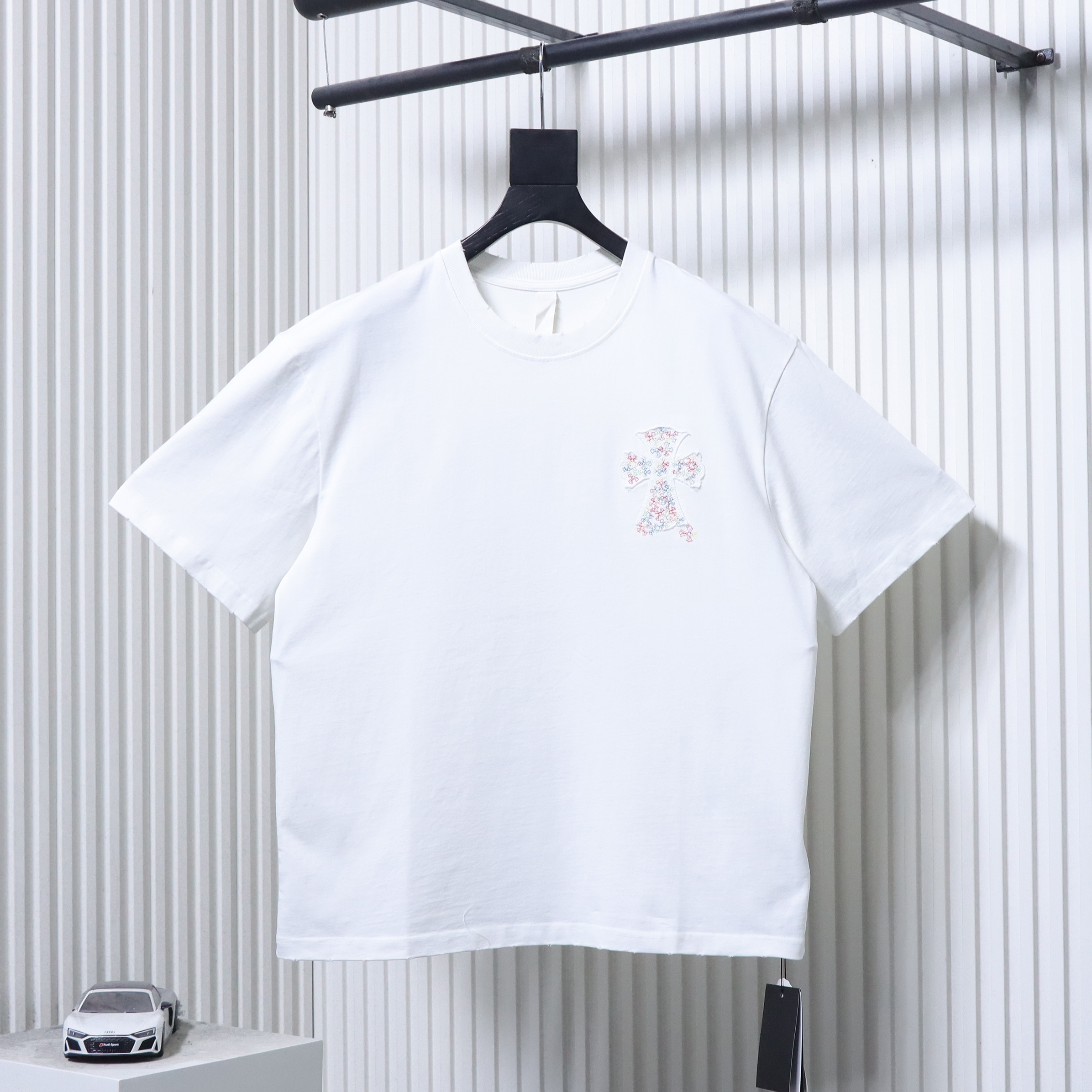 Chrome Hearts Multicolor Cross Applique Embroidery T-Shirt White h170