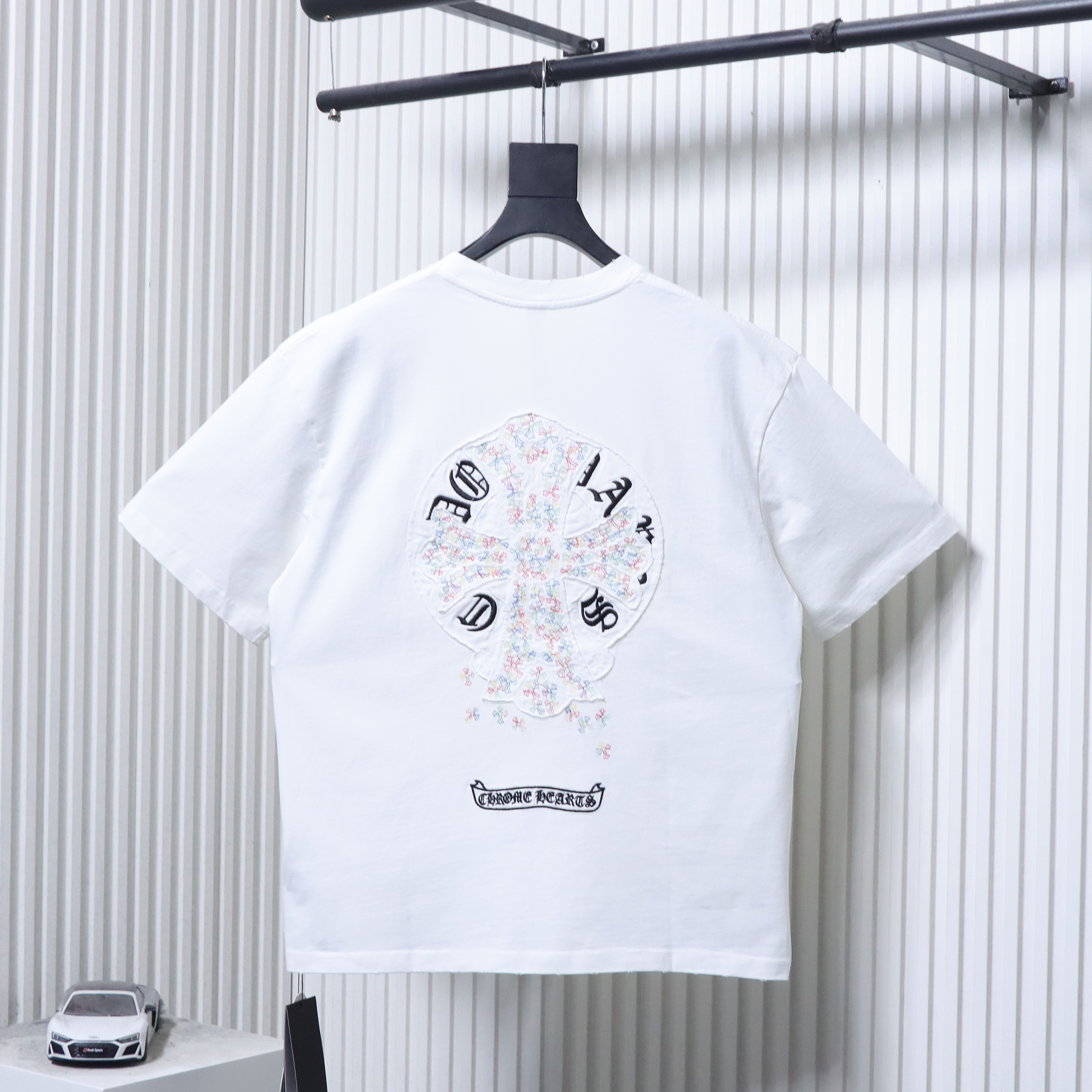 Chrome Hearts Multicolor Cross Applique Embroidery T-Shirt White h170