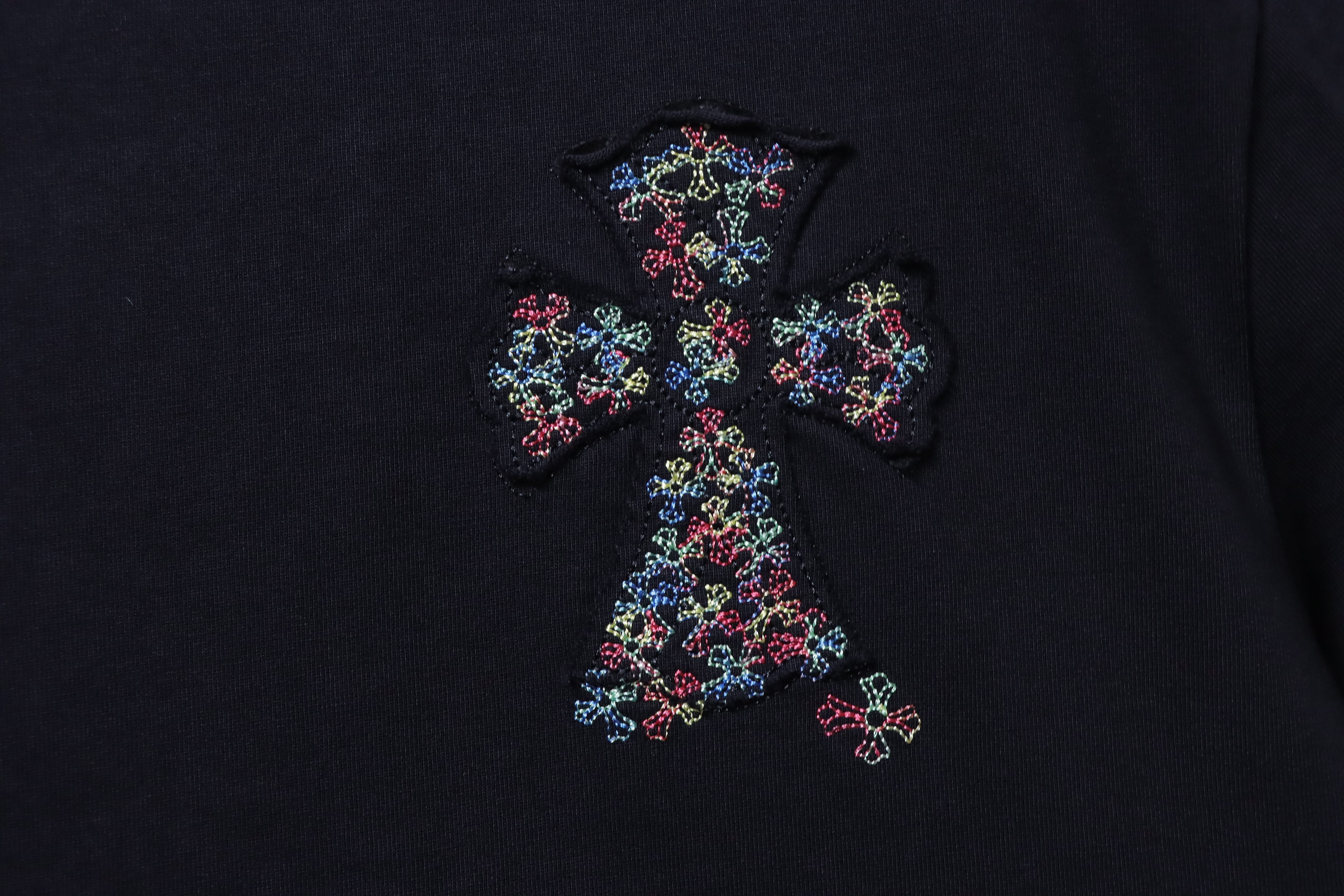 Chrome Hearts Multicolor Cross Applique Embroidery T-Shirt Black h170