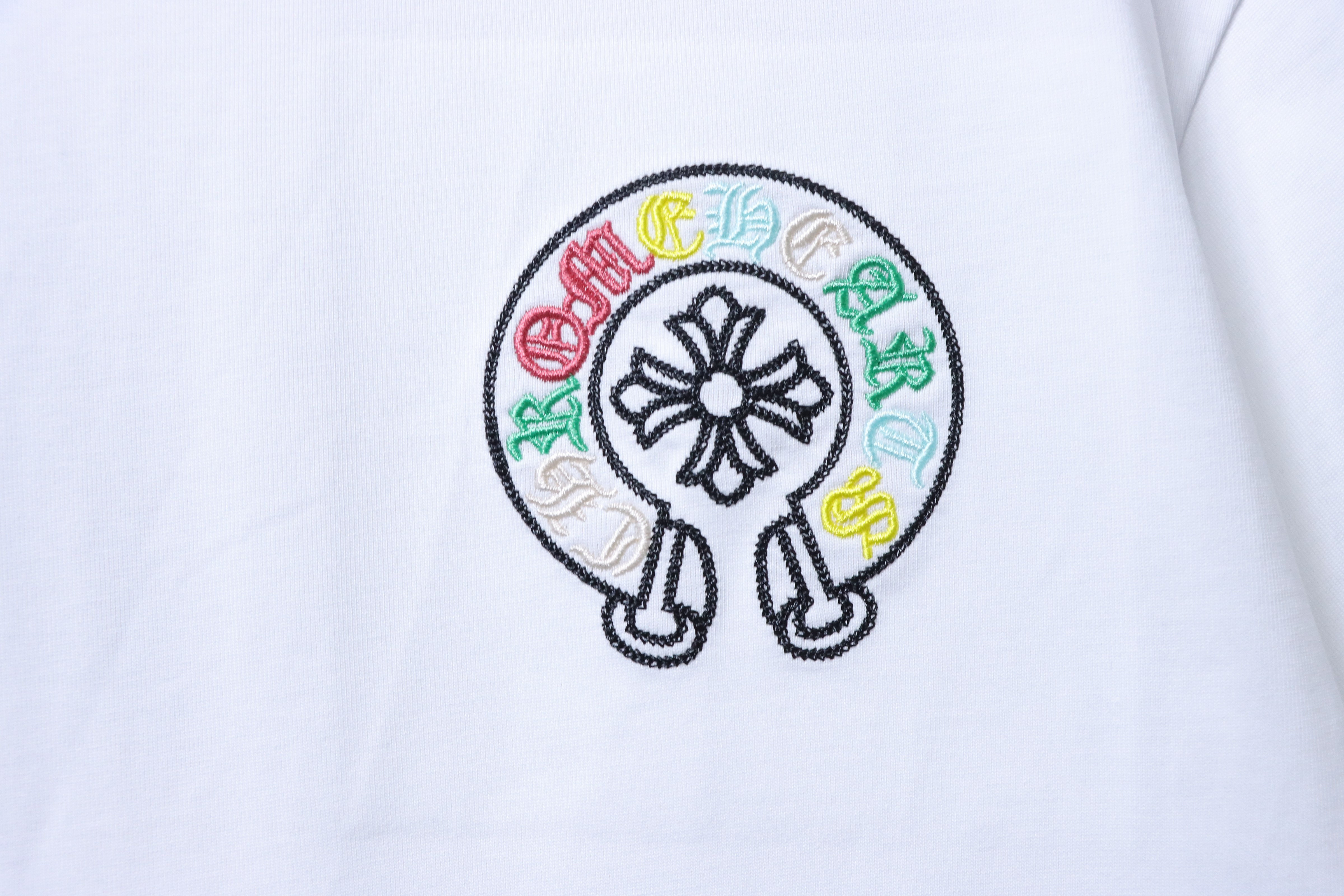 Chrome Hearts Multicolor Cross Cluster Embroidery Short Sleeve T-Shirt White h150