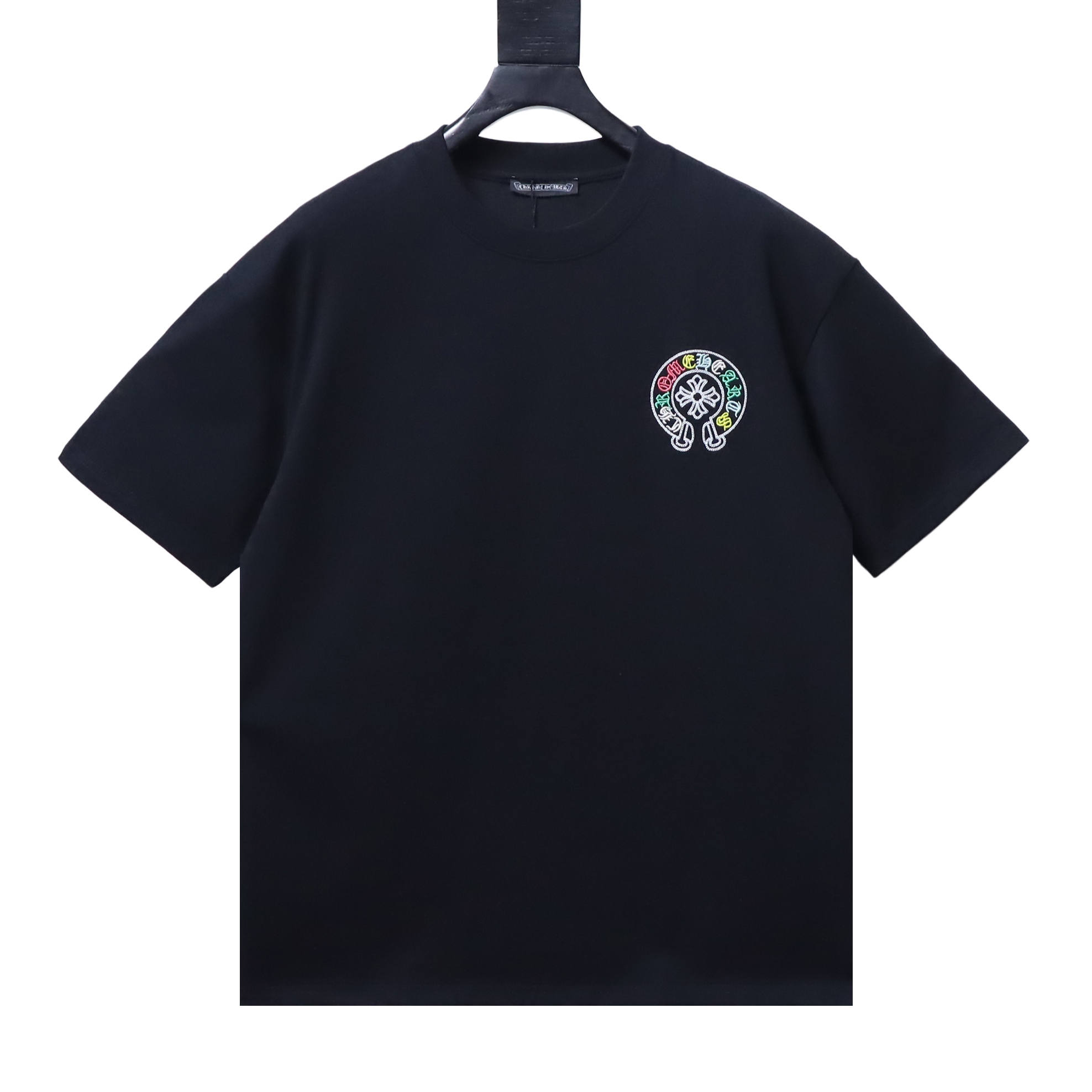 Chrome Hearts Multicolor Cross Cluster Embroidery Short Sleeve T-Shirt Black h150