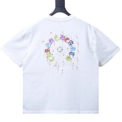 Chrome Hearts Multicolor Horseshoe Applique Embroidery T-Shirt White h170 01
