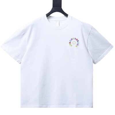 Chrome Hearts Multicolor Horseshoe Applique Embroidery T-Shirt White h170 02