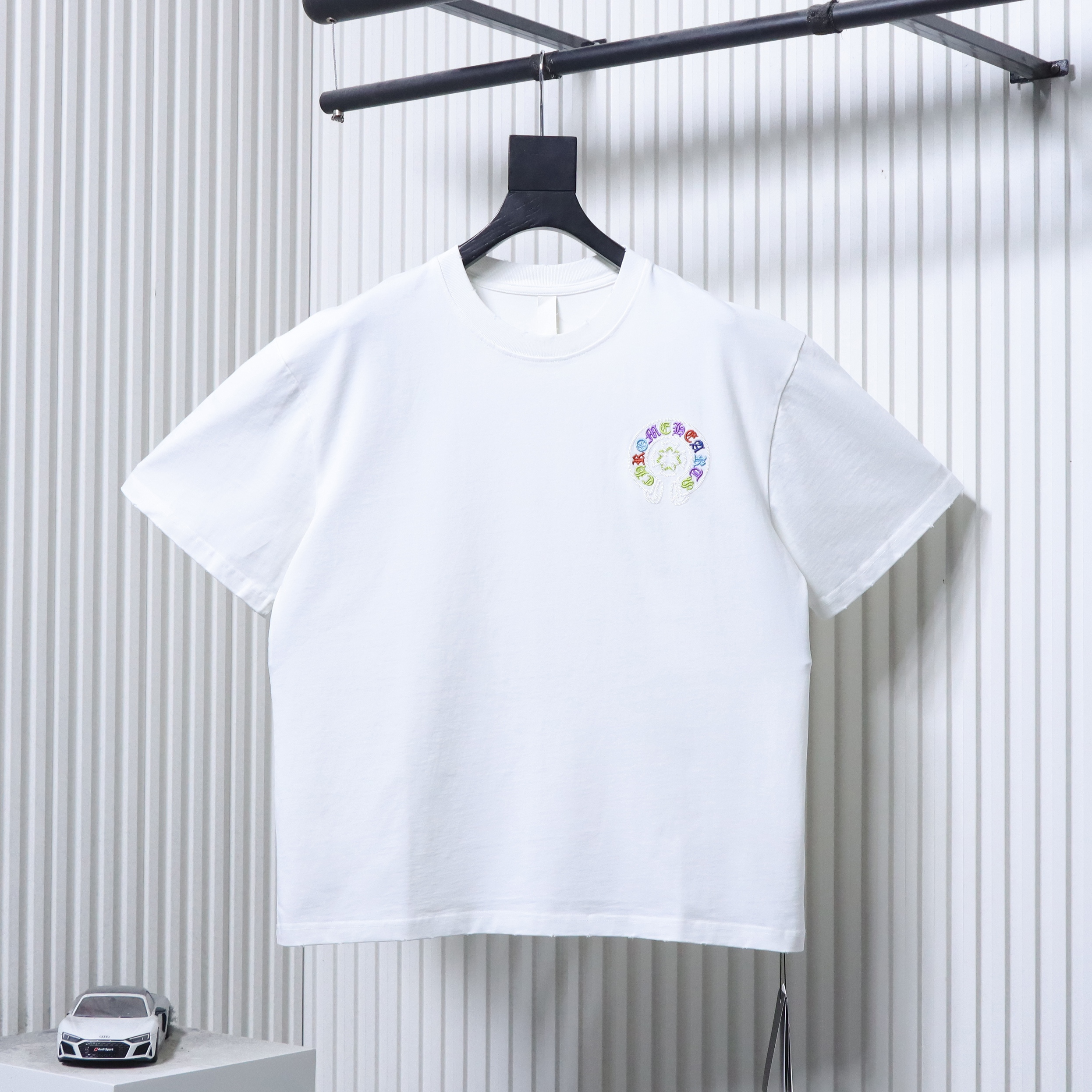 Chrome Hearts Multicolor Horseshoe Applique Embroidery T-Shirt White h170