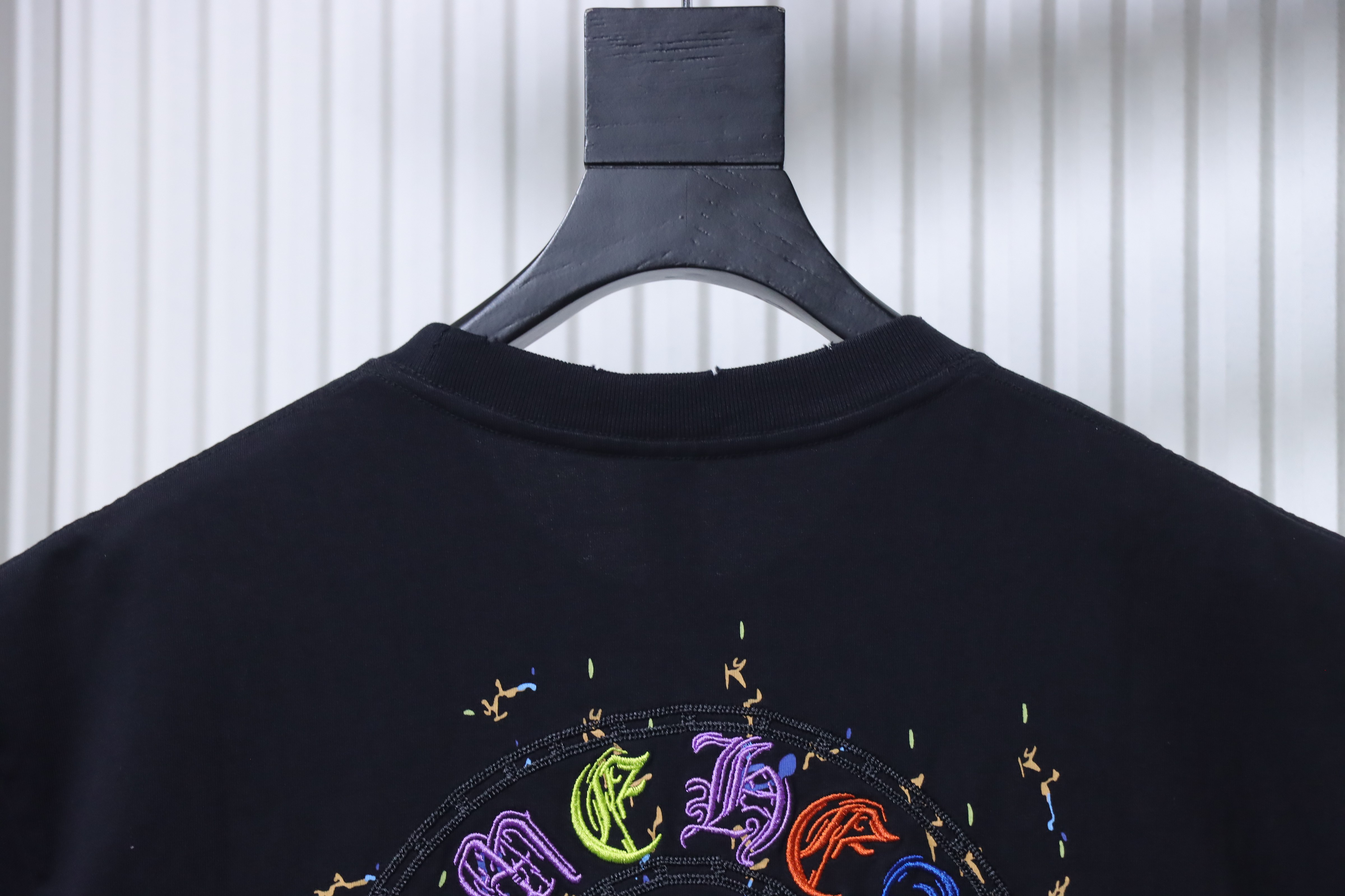 Chrome Hearts Multicolor Horseshoe Applique Embroidery T-Shirt Black h170