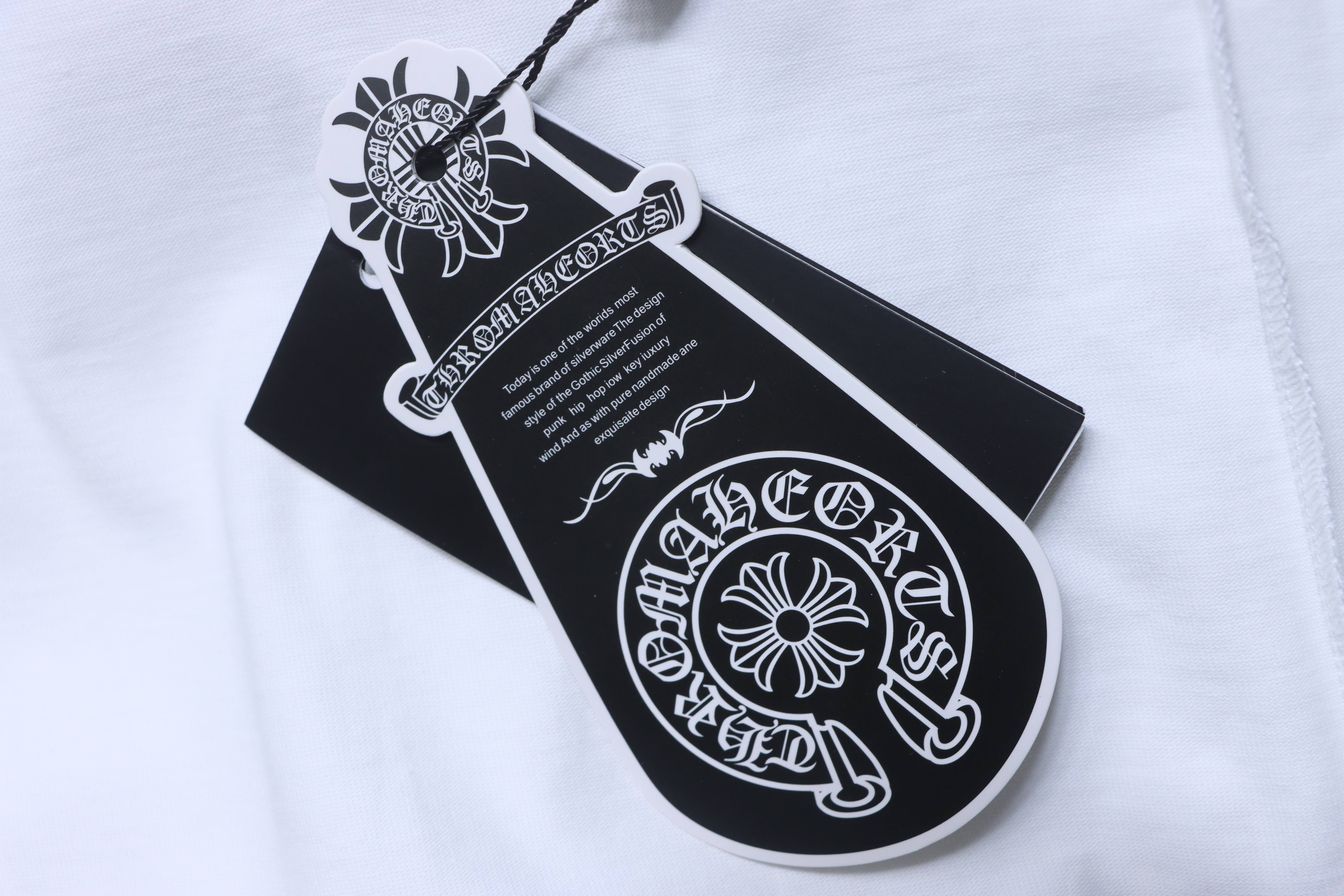 Chrome Hearts Pink Horseshoe Cross Print Short Sleeve T-Shirt White h170