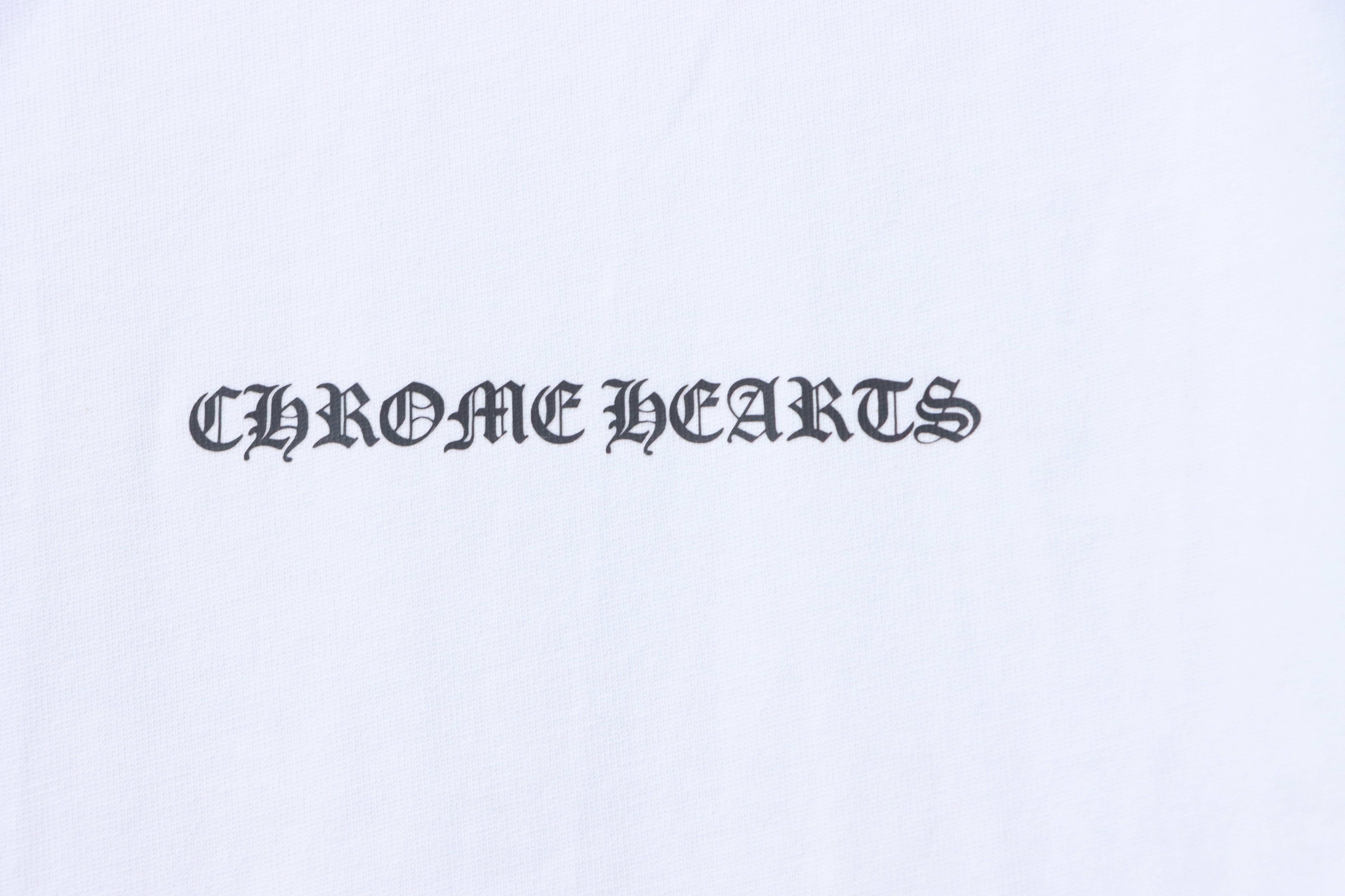 Chrome Hearts Sanskrit Letter Print Crewneck Short Sleeve T-Shirt White h130