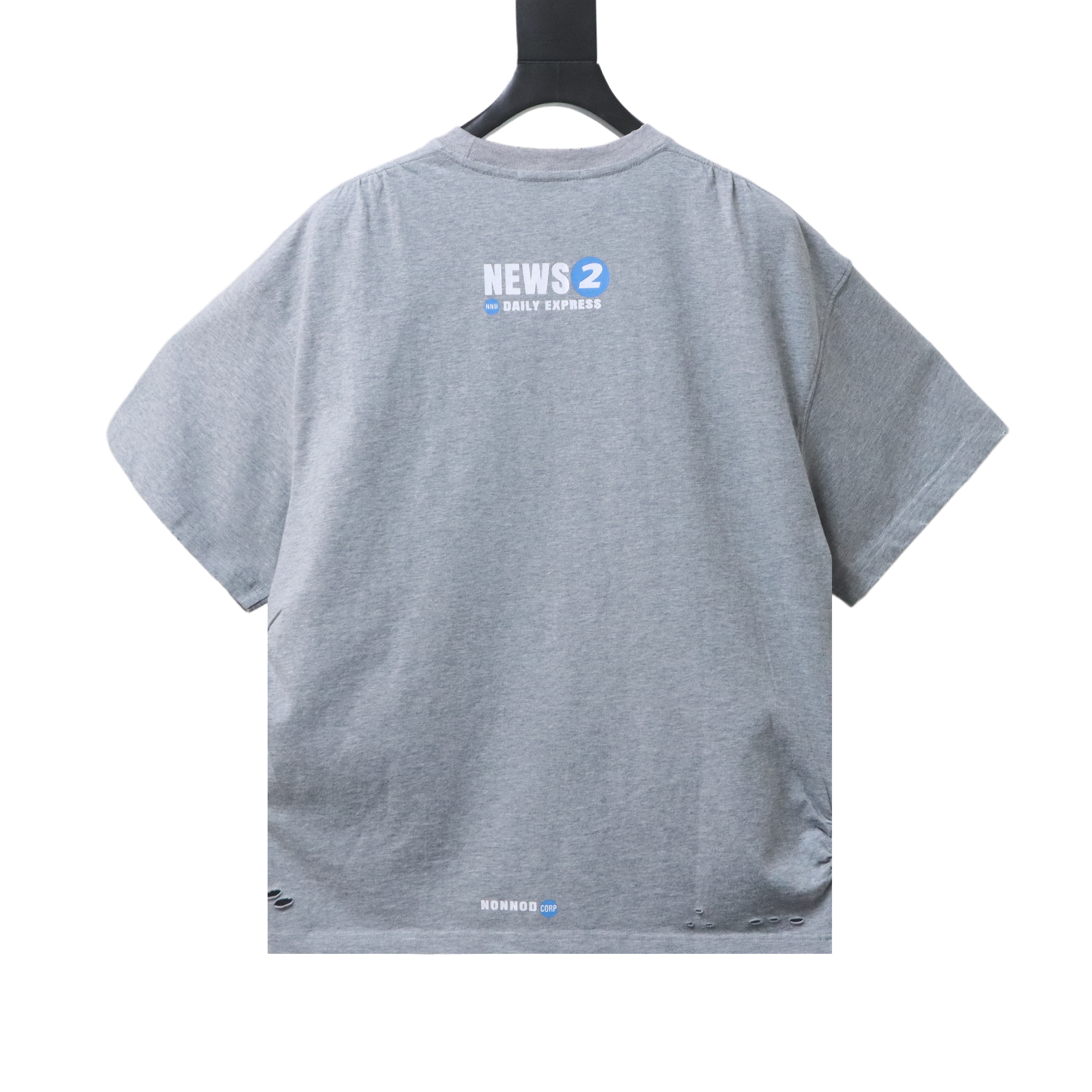 No Publik Watermelon "NEWS 2" Distressed Vintage Wash T-Shirt h170