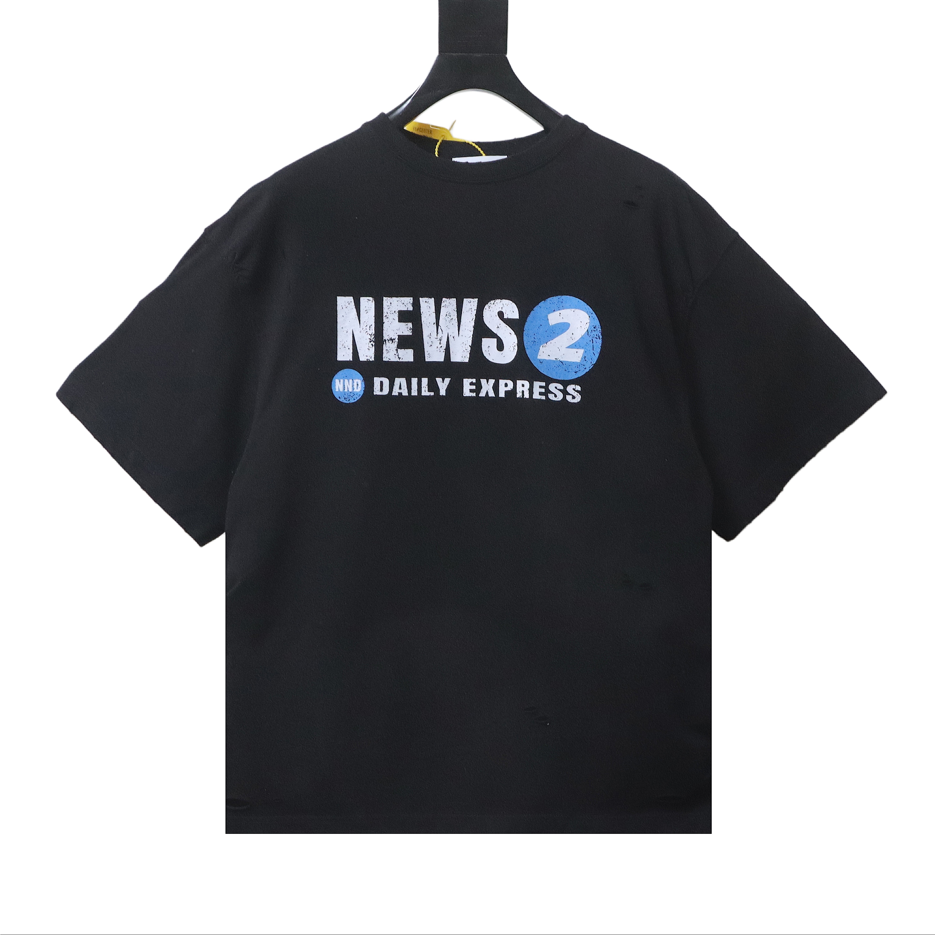 No Publik Grey Watermelon "NEWS 2" Distressed Vintage Wash T-Shirt h170