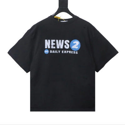 No Publik Grey Watermelon "NEWS 2" Distressed Vintage Wash T-Shirt h170 01
