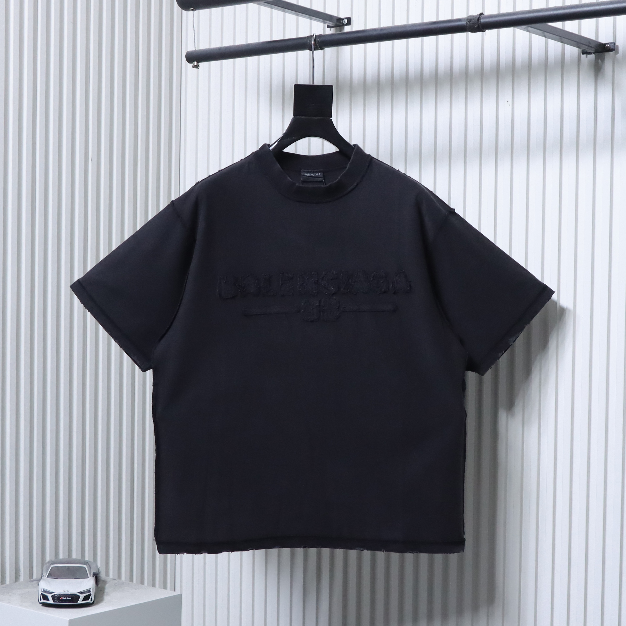 Balenciaga 25SS Patch Embroidered Logo Washed T-shirt h190