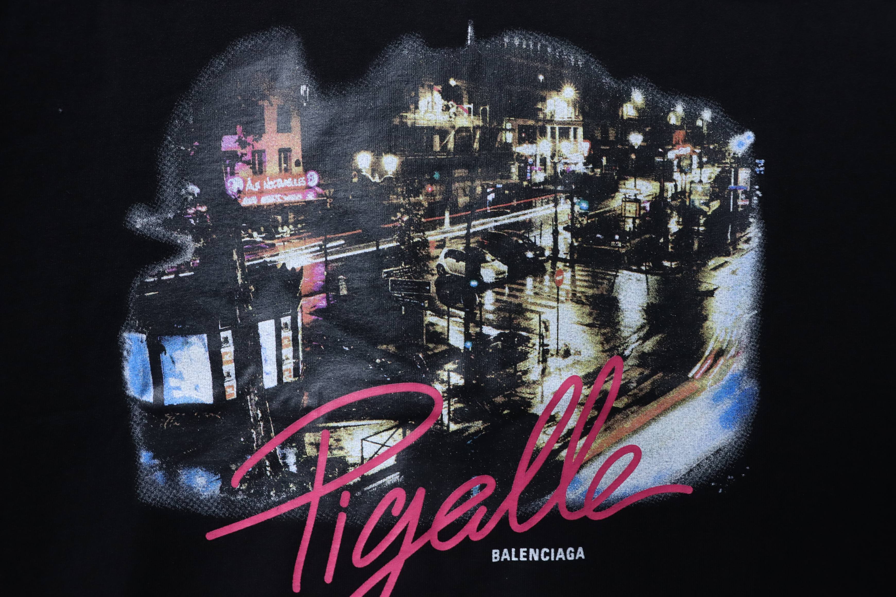 Balenciaga 25SS Pigelle Night Scene Limited Washed Distressed T-shirt h140