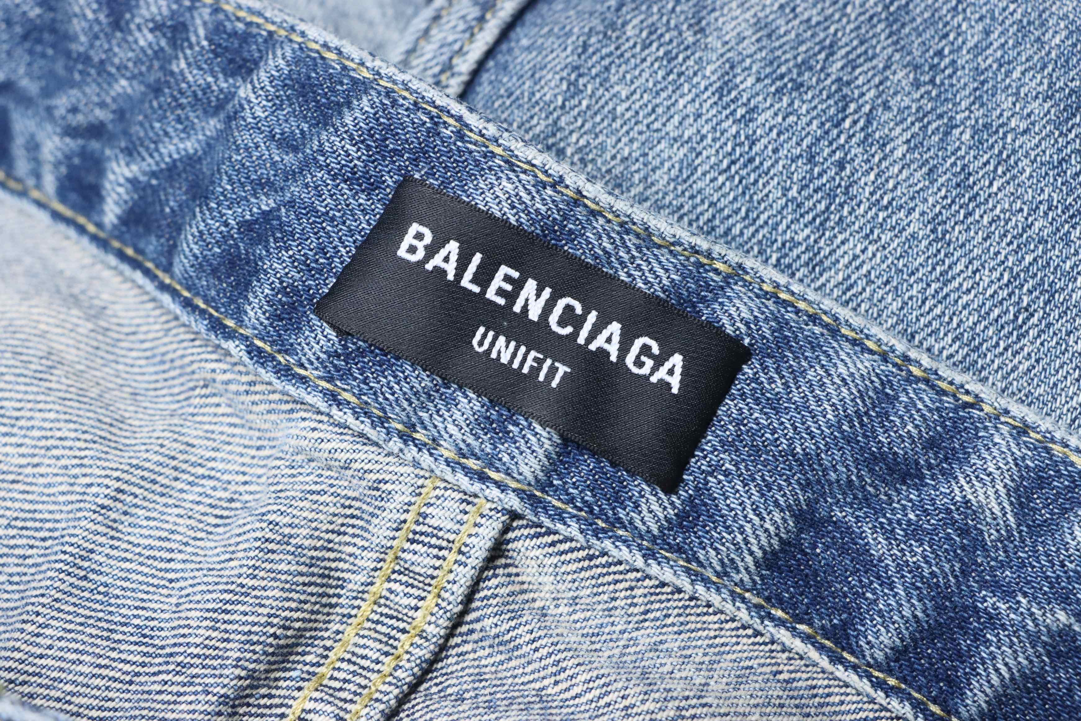 Balenciaga 25SS Washed Destroyed Ripped Jeans h340