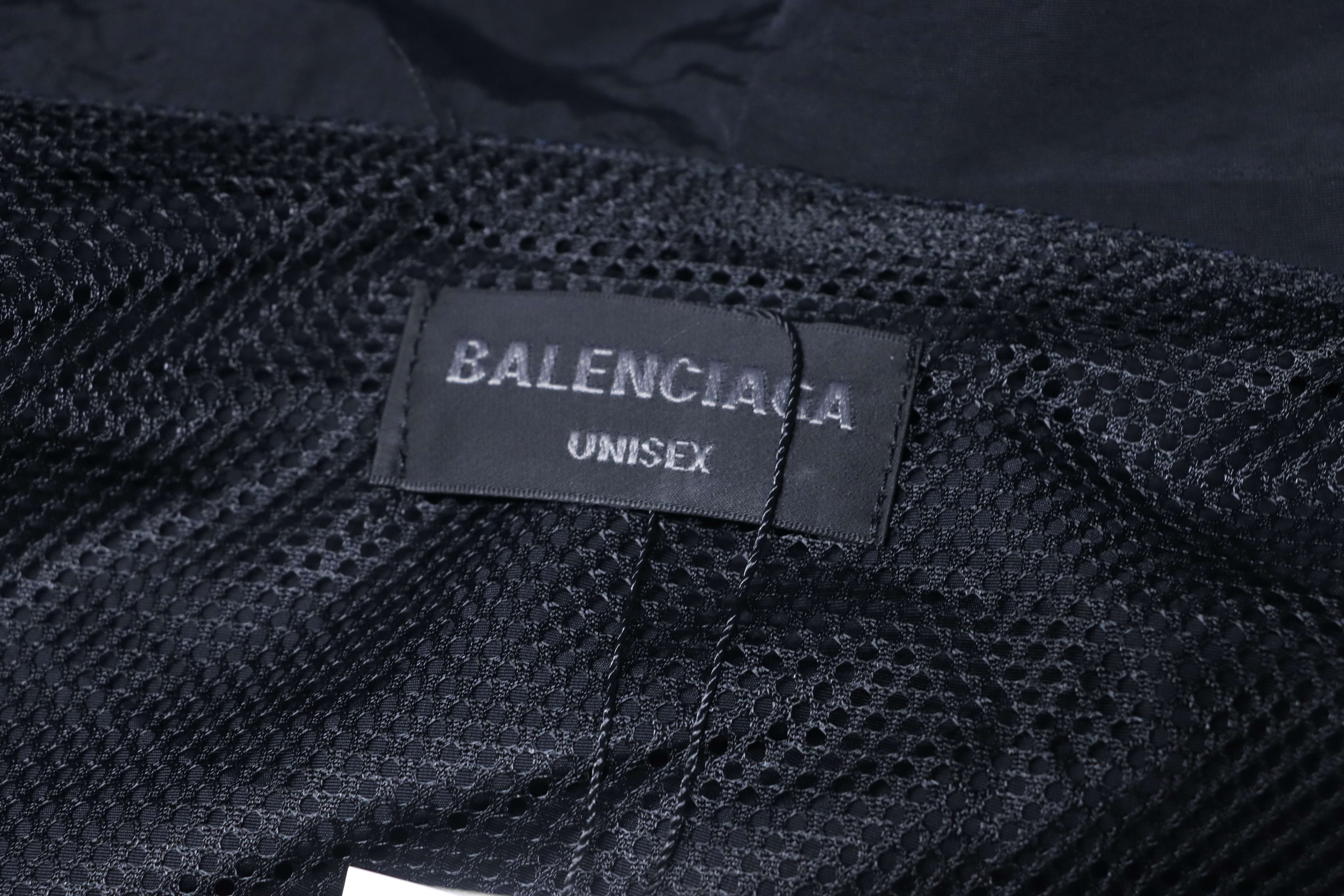 Balenciaga 26SS 3M Black Red Spliced Embroidered Hooded Tracksuit Jacket