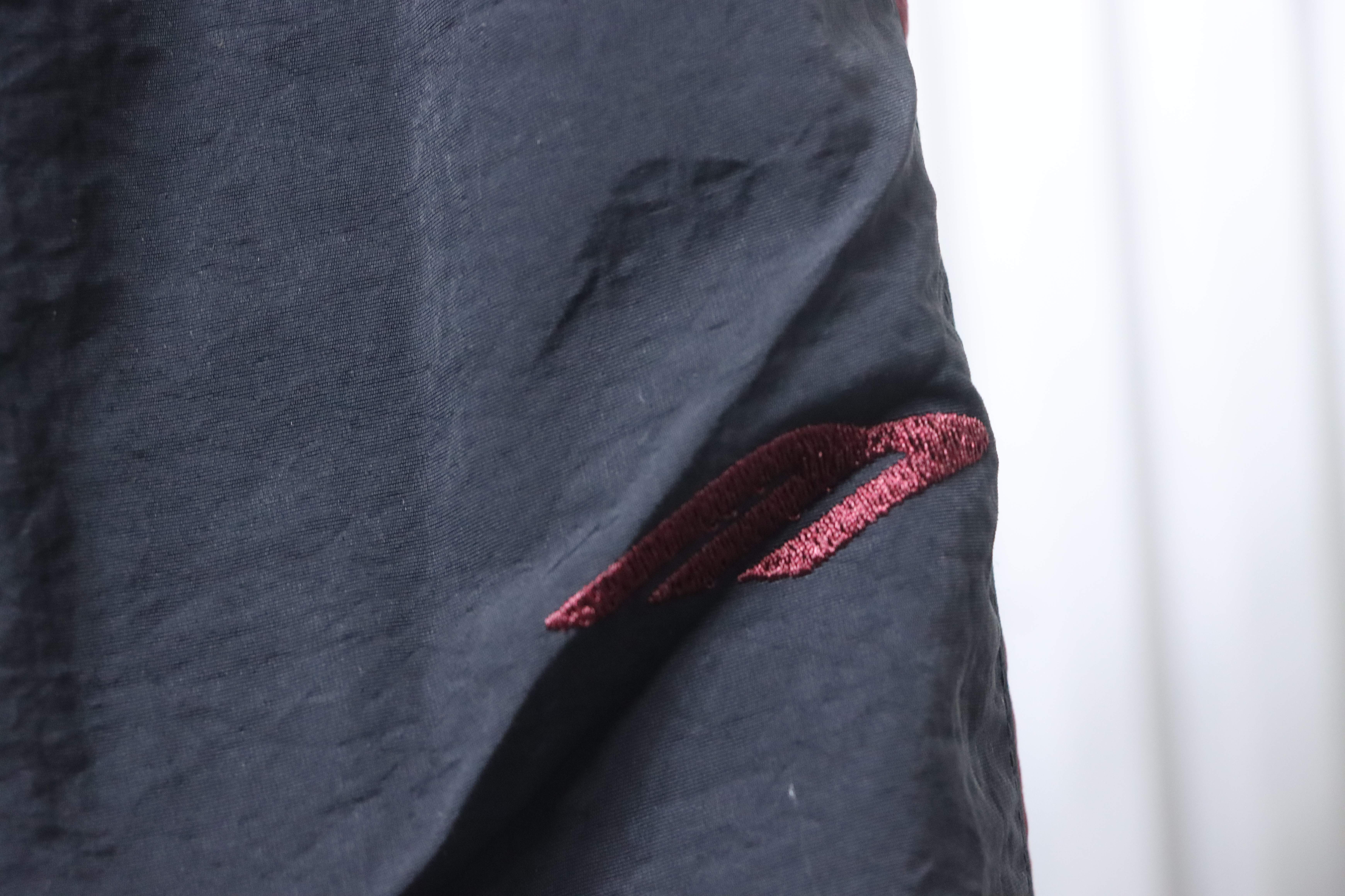 Balenciaga 26SS 3M Black Red Spliced Embroidered Hooded Tracksuit Pants