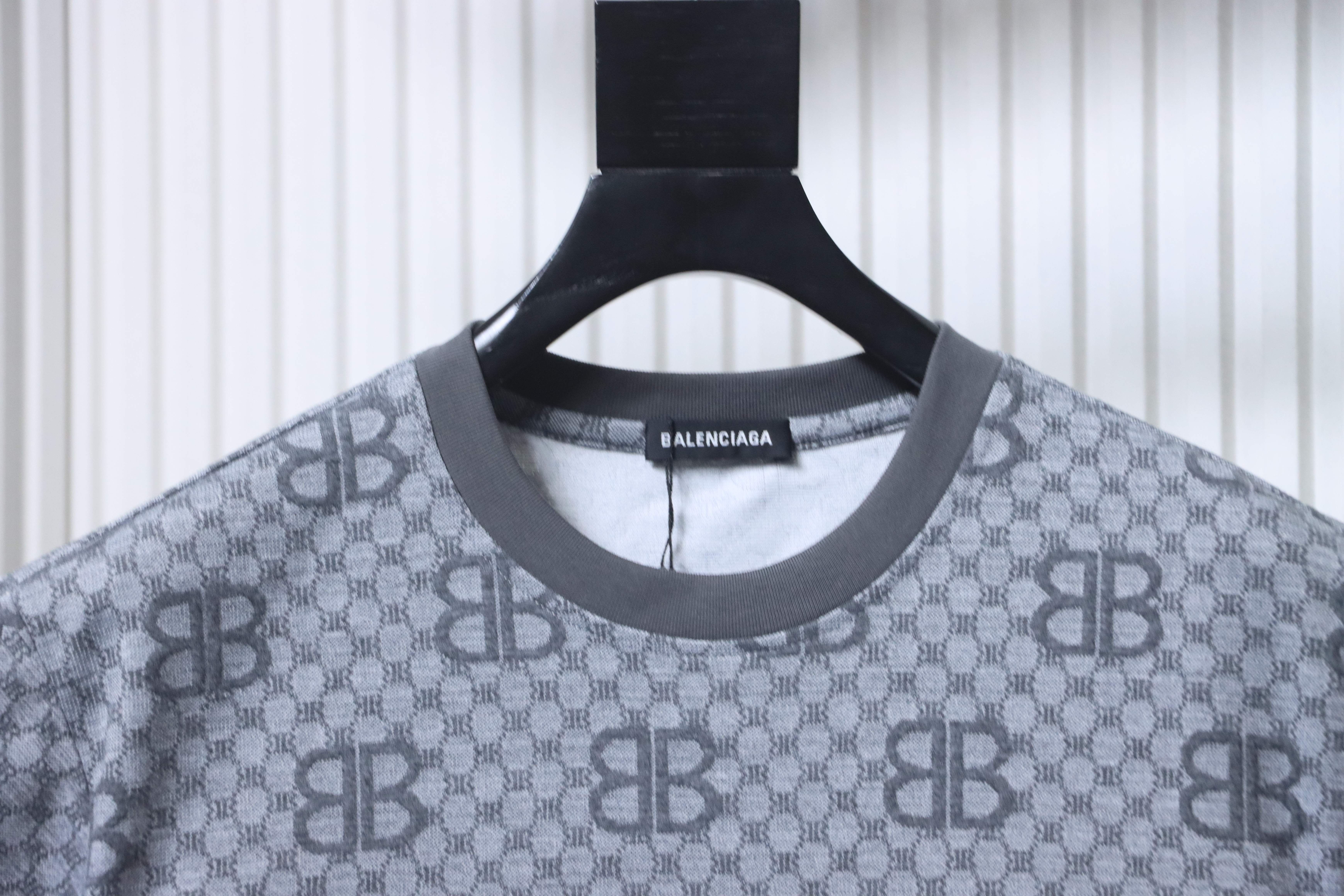 Balenciaga 26SS Allover BB Monogram Jacquard T-shirt 