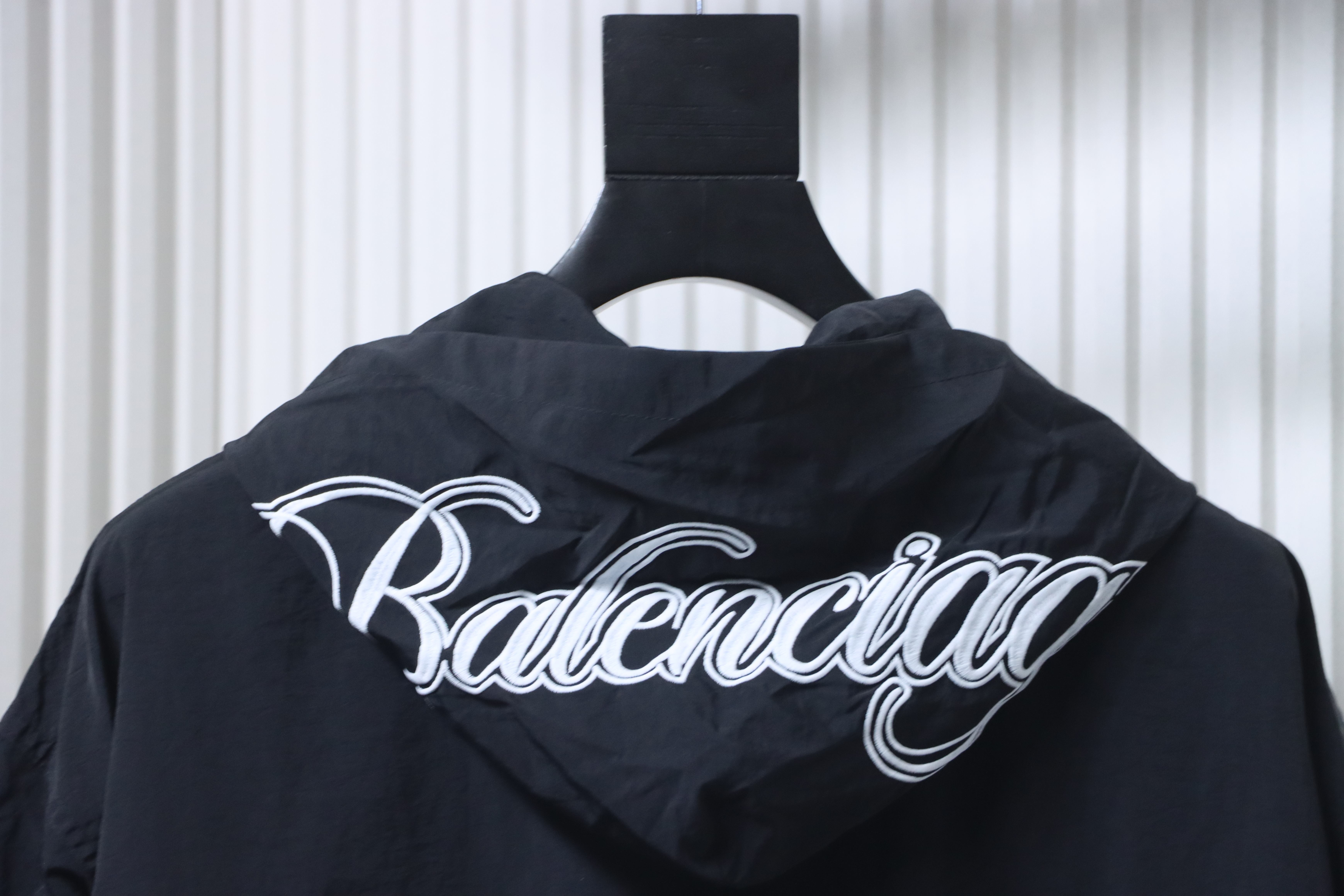 Balenciaga 26SS Cursive Signature Letter Embroidered Hooded Tracksuit Jacket