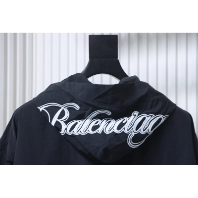 Balenciaga 26SS Cursive Signature Letter Embroidered Hooded Tracksuit Jacket 02