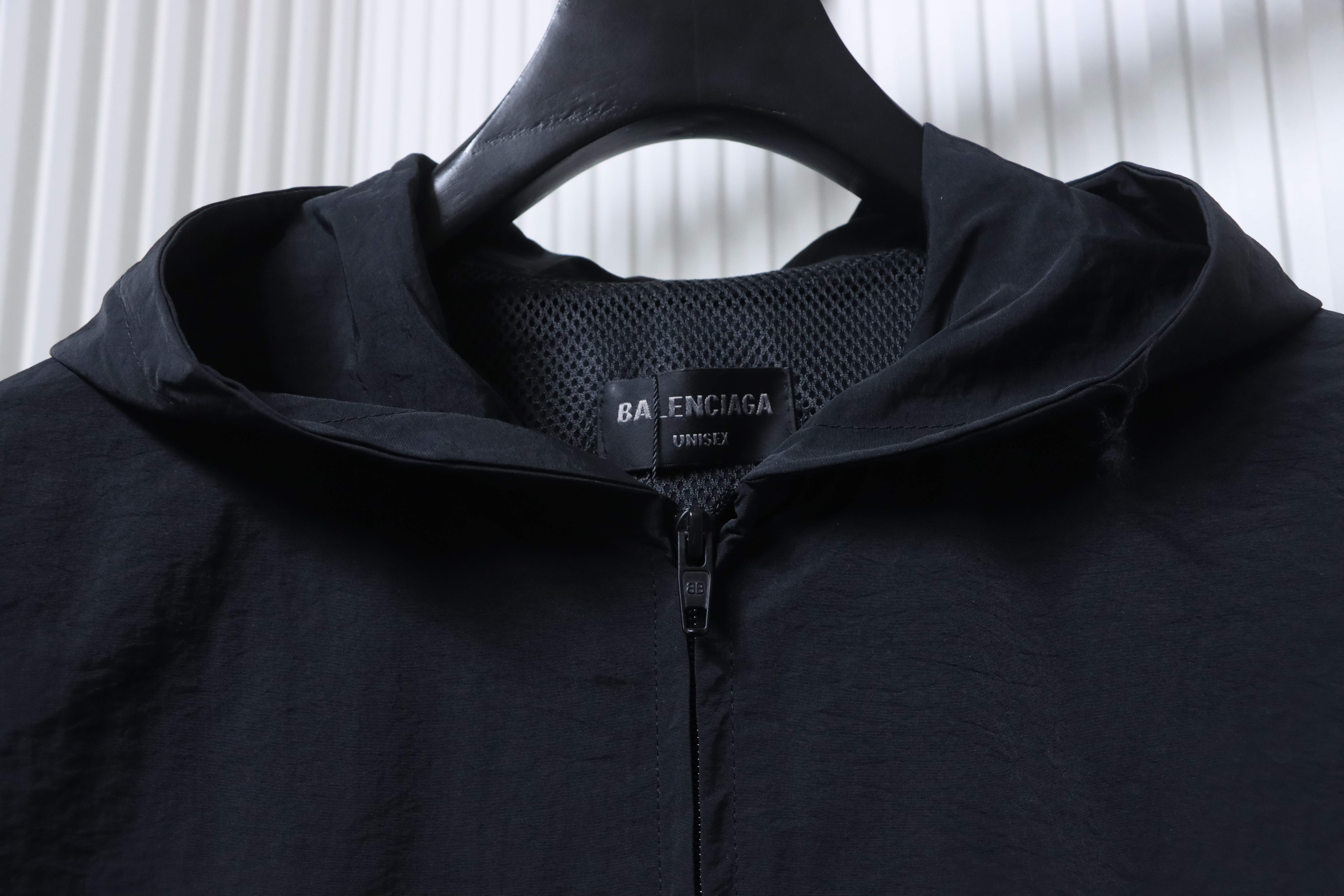 Balenciaga 26SS Cursive Signature Letter Embroidered Hooded Tracksuit Jacket