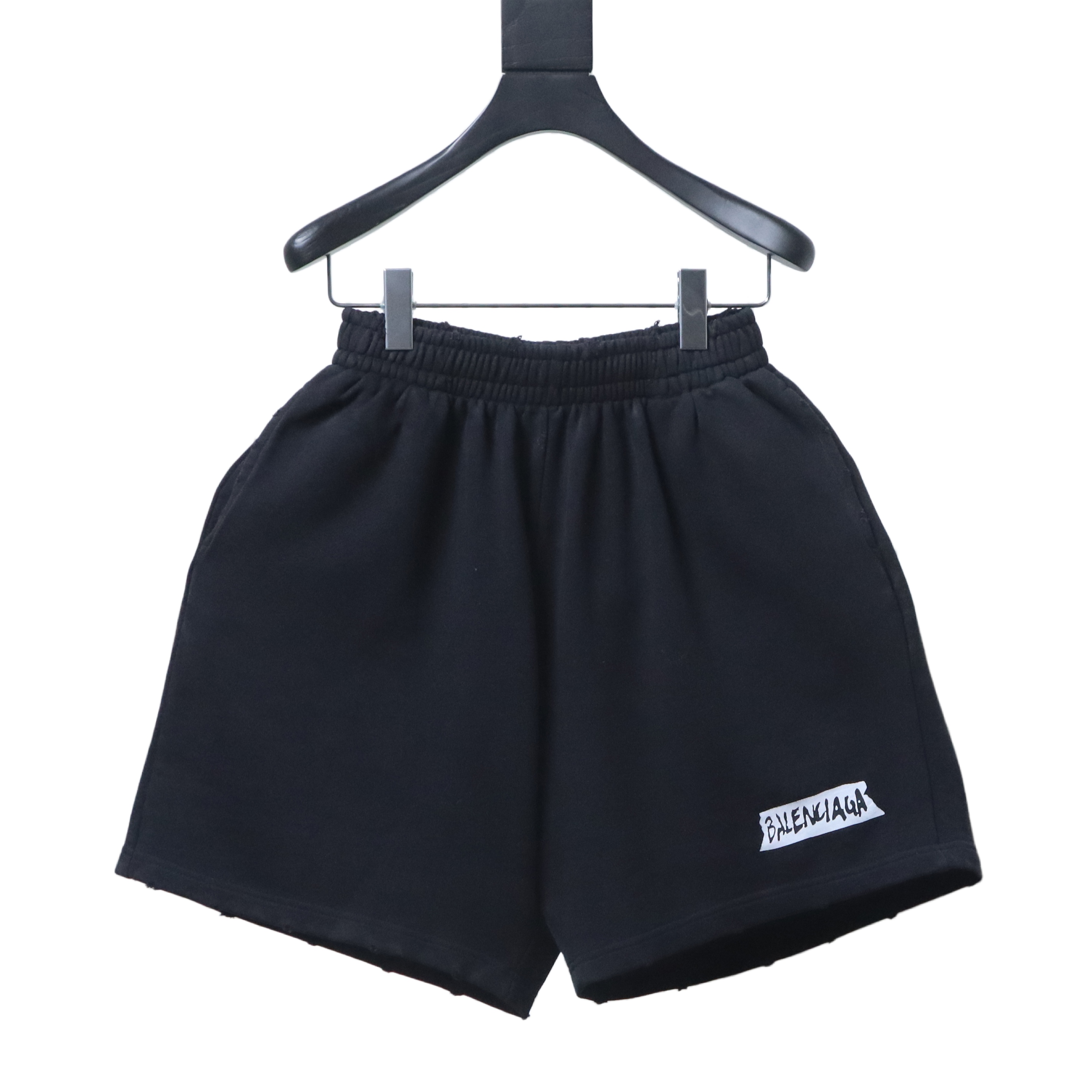 Balenciaga 26SS Masking Tape Letter Printed Elastic Waist Casual Shorts h190