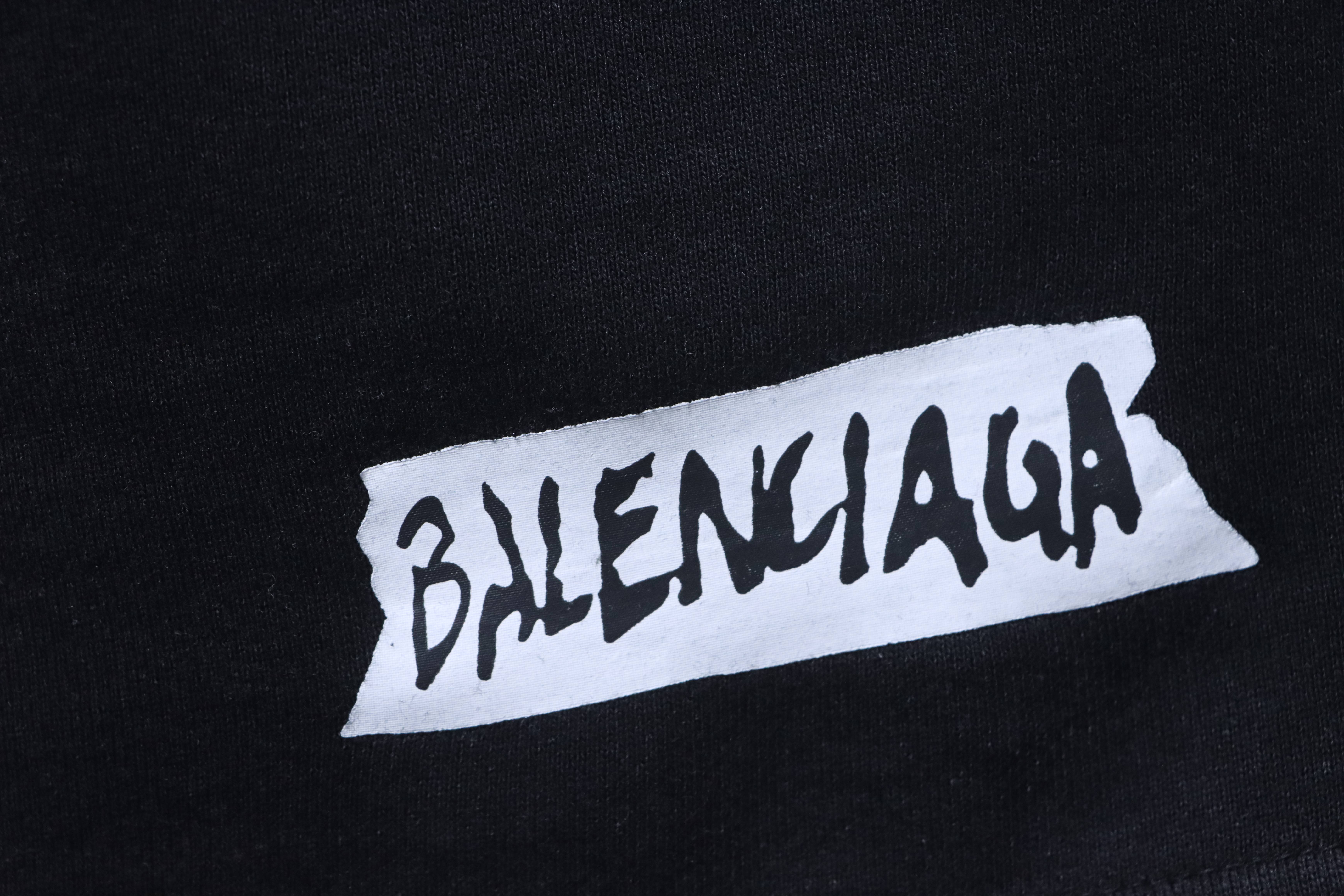 Balenciaga 26SS Masking Tape Letter Printed Elastic Waist Casual Shorts h190