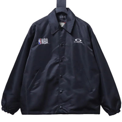 Balenciaga 26SS NBA Collaborative Knicks Waterproof Zip-Up Coach Jacket h270 01
