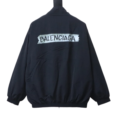 Balenciaga 26SS Black Tape Printed Tracksuit Windbreaker Jacket h270 01