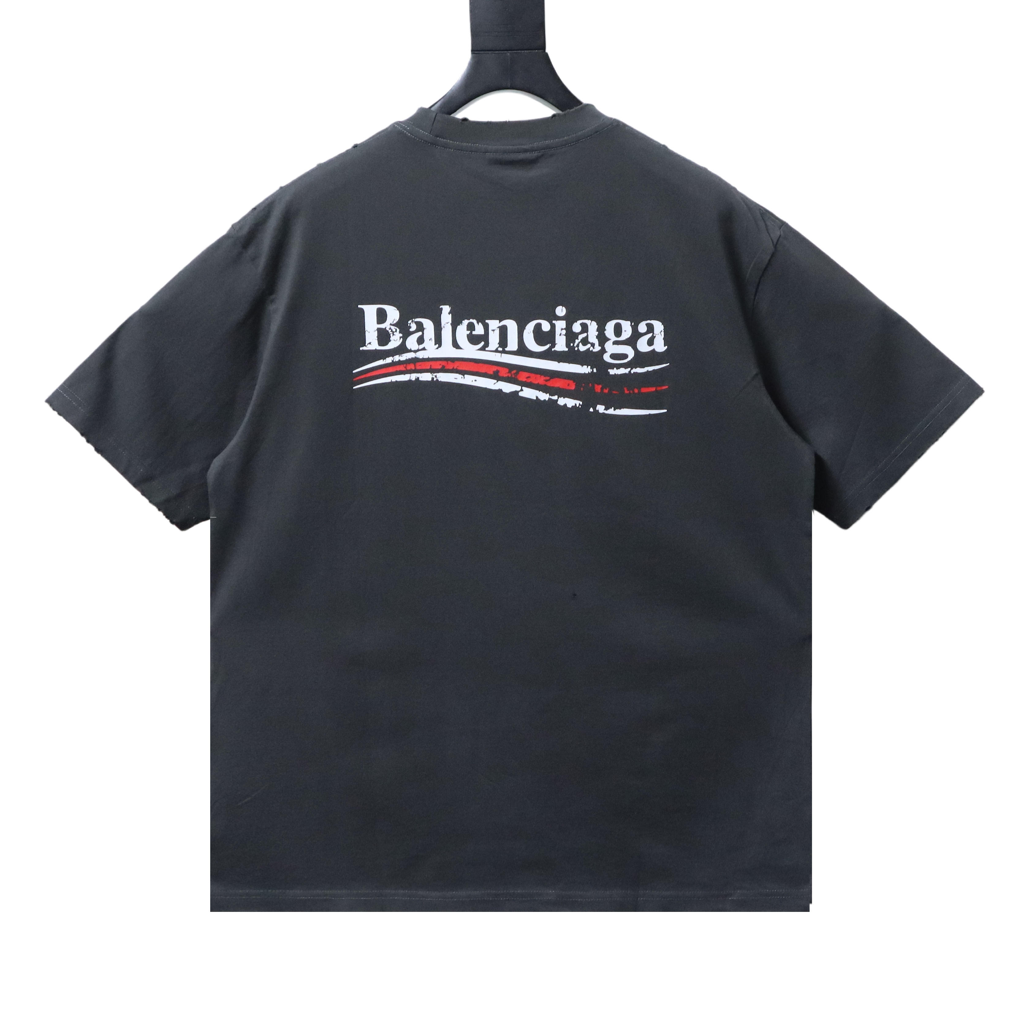 Balenciaga 3 Mottled Coke Printed Washed Distressed T-shirt h140