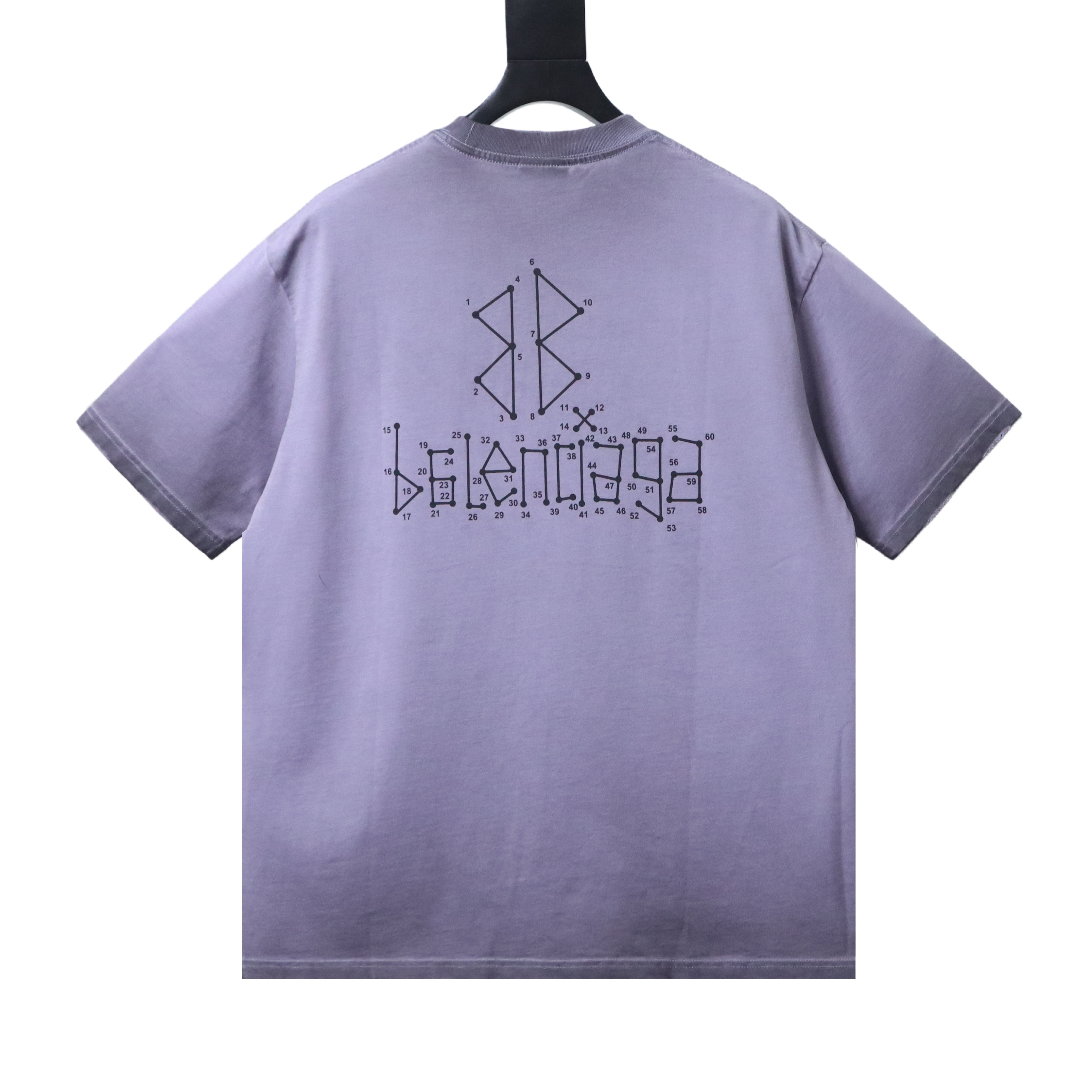 Balenciaga 3 Washed Mud-Dyed Geometric Logo Double-B Distressed T-shirt h160