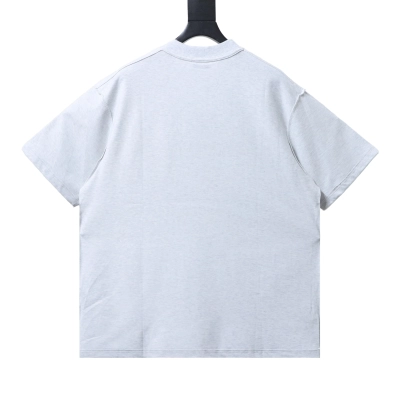 Balenciaga White 24SS Inverted Letter Overlap Embroidered T-shirt h150 02