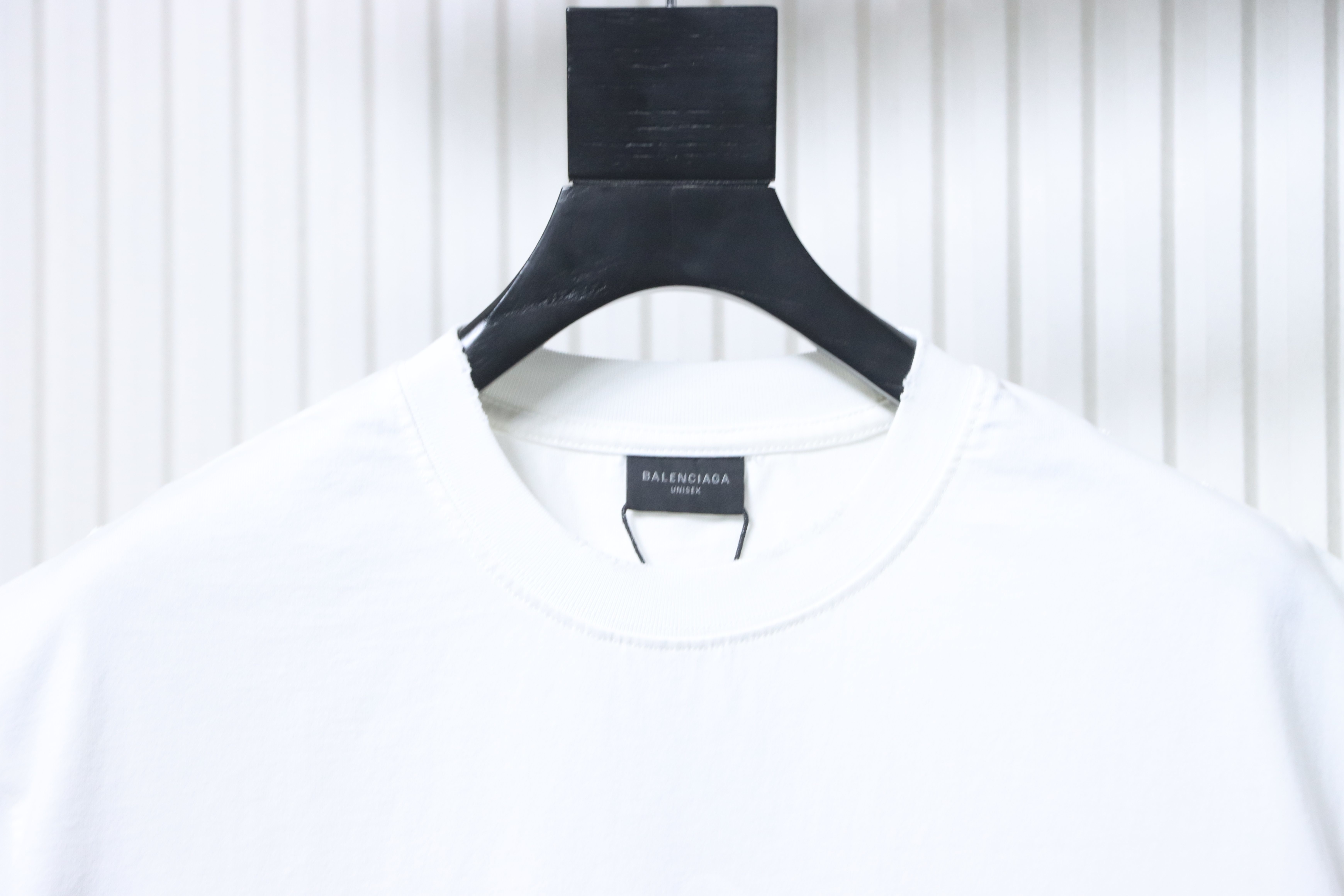 Balenciaga White 25SS Double-B Embroidered 3D Shadow Inkjet Logo Distressed T-shirt h140