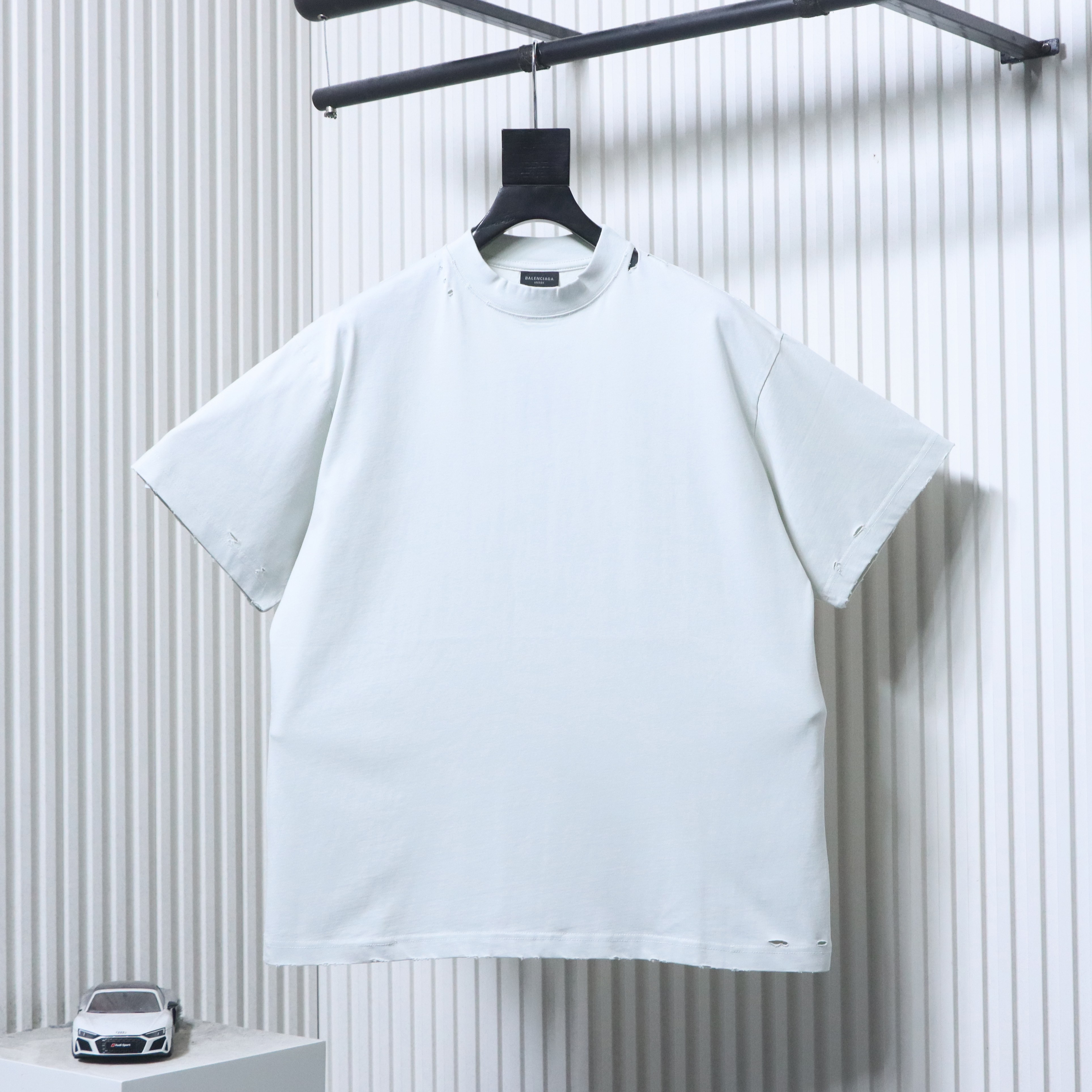 Balenciaga White 25SS Red Masking Tape Letter Tape T-shirt h190