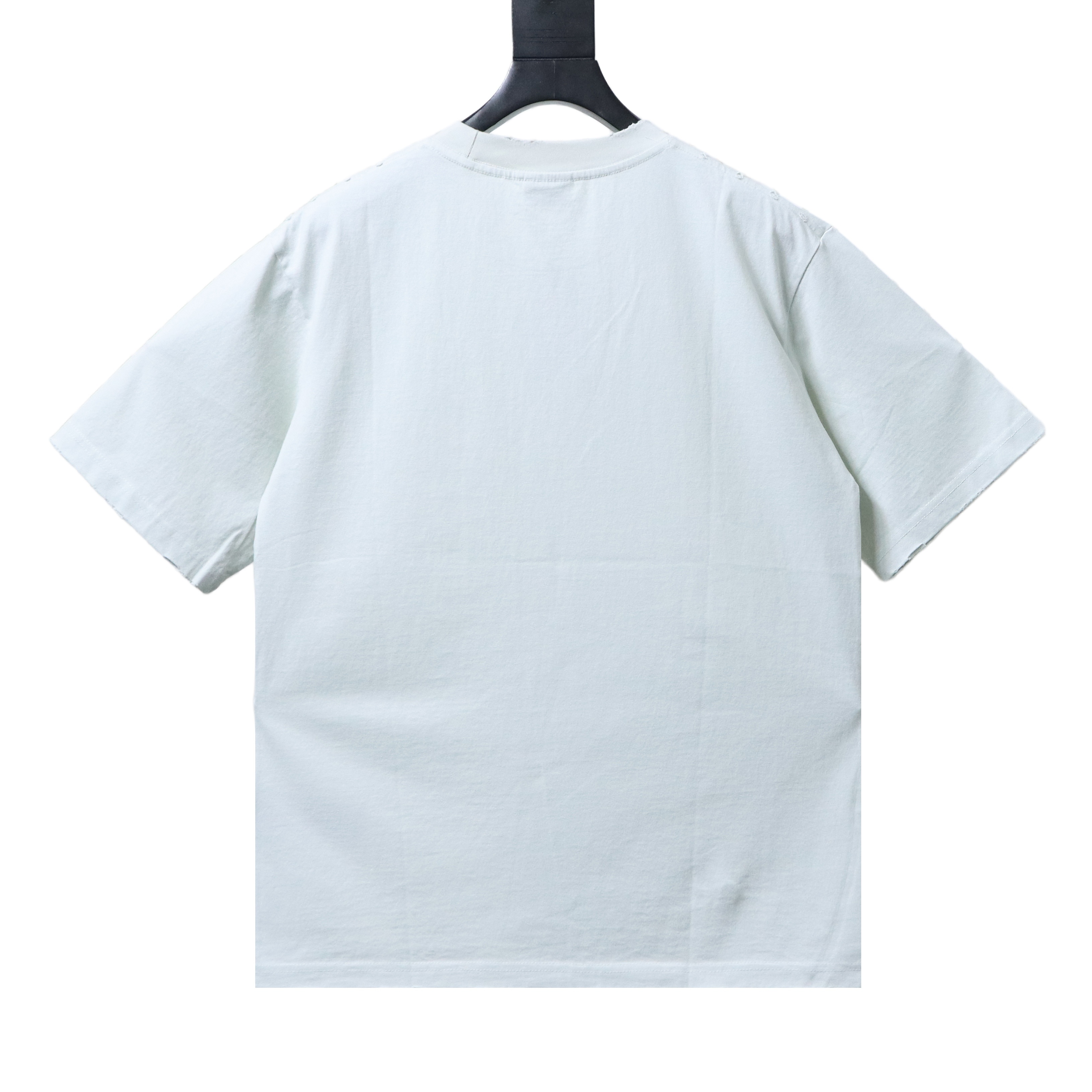 Balenciaga White 25SS Reversed Letter Double-B Printed Washed Distressed T-shirt h150